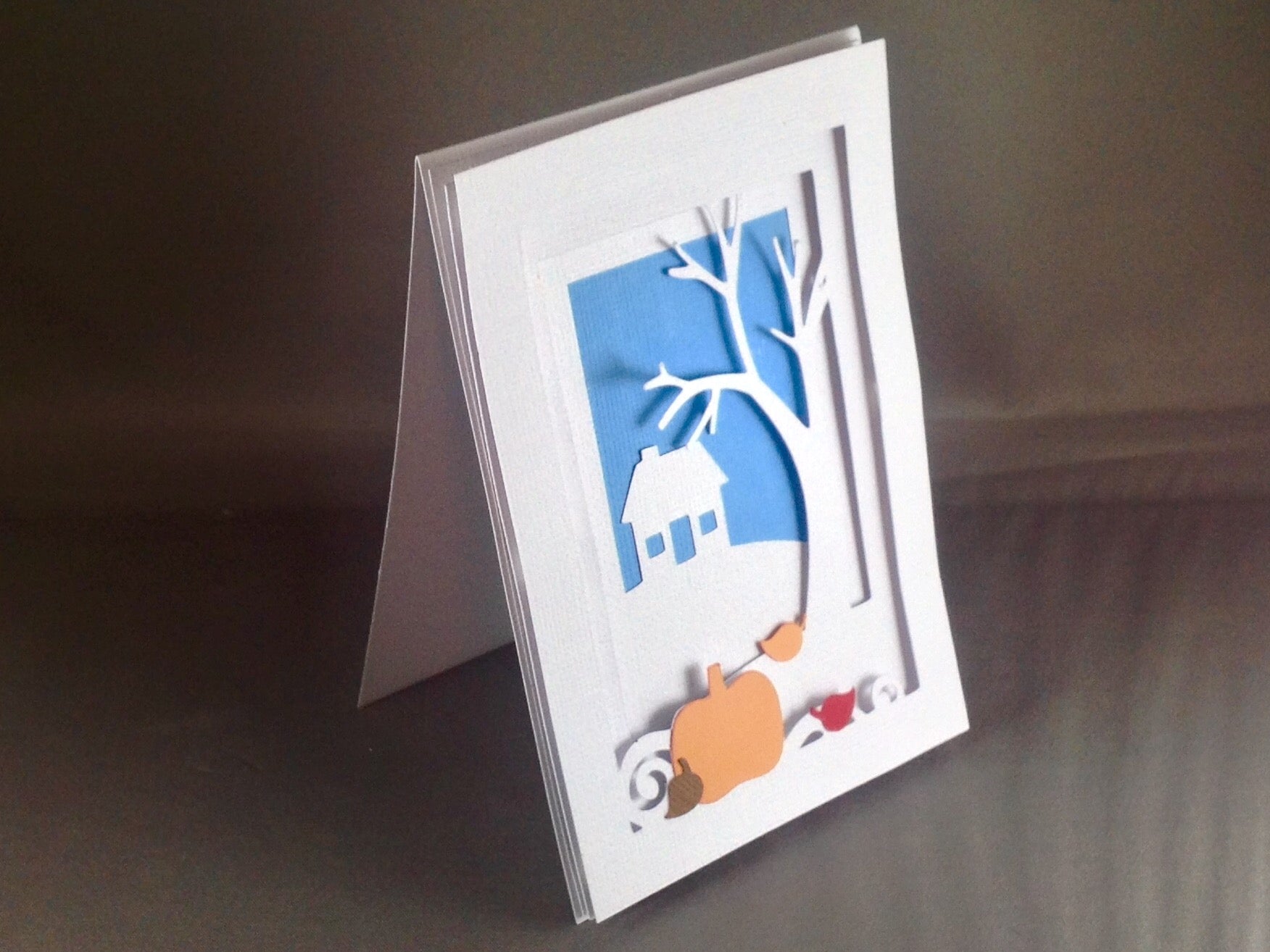 Fall Pumpkin Thanksgiving Pop Up 3D Greeting Card