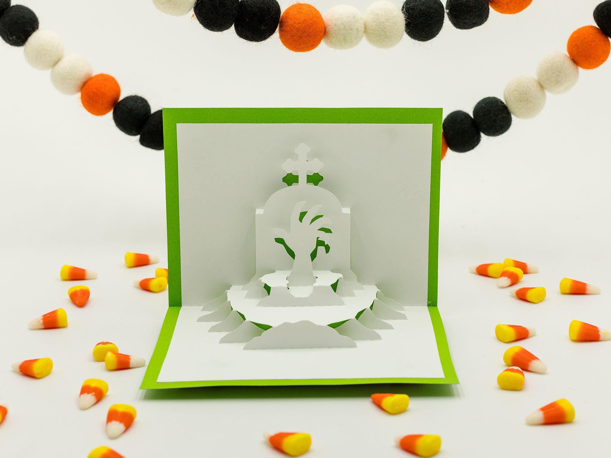 Zombie Graveyard Pop Up Halloween Card: Spooky Unique 3D Design, Gruesome Keepsake & Decor