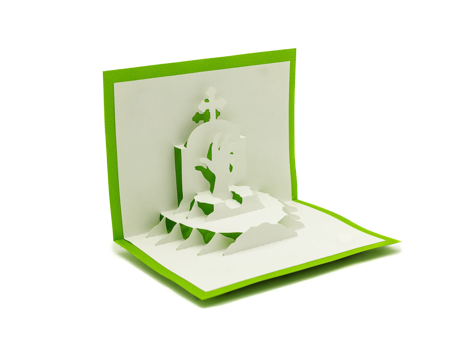 Zombie Graveyard Pop Up Halloween Card: Spooky Unique 3D Design, Gruesome Keepsake & Decor