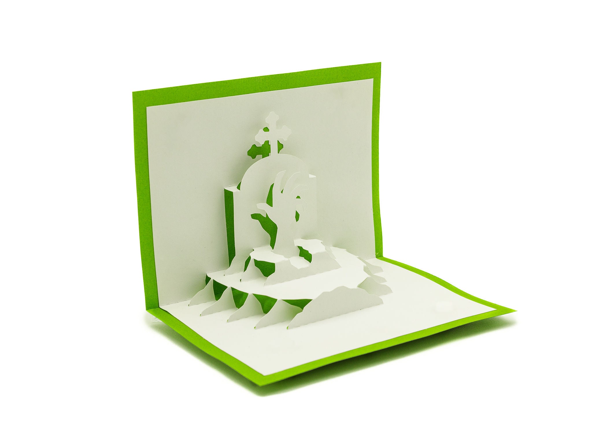 Zombie Graveyard Pop Up Halloween Card: Spooky Unique 3D Design, Gruesome Keepsake & Decor