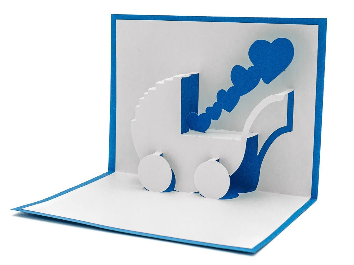 Baby Announcement 3D Pop Up Card for New Parents: Gender Reveal, Congratulations, Shower Gift for New Mom Personalized