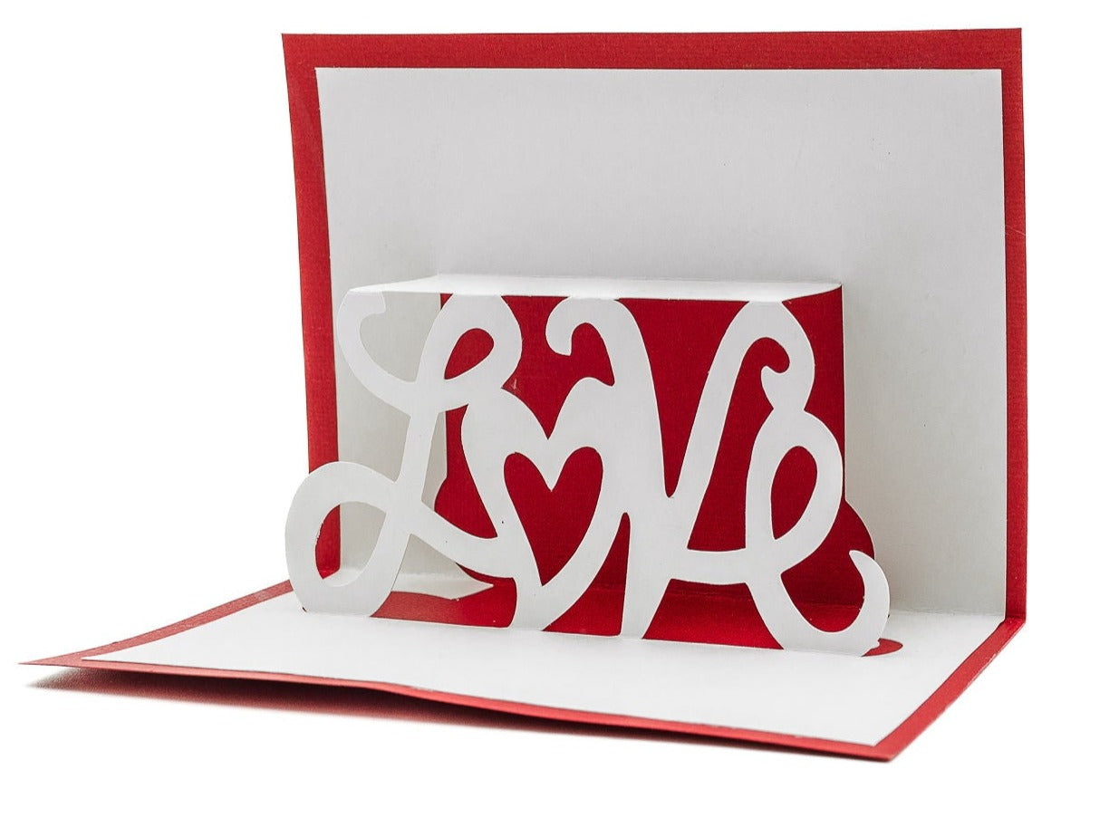 Love Romantic 3D Pop Up Greeting Card for Valentine&