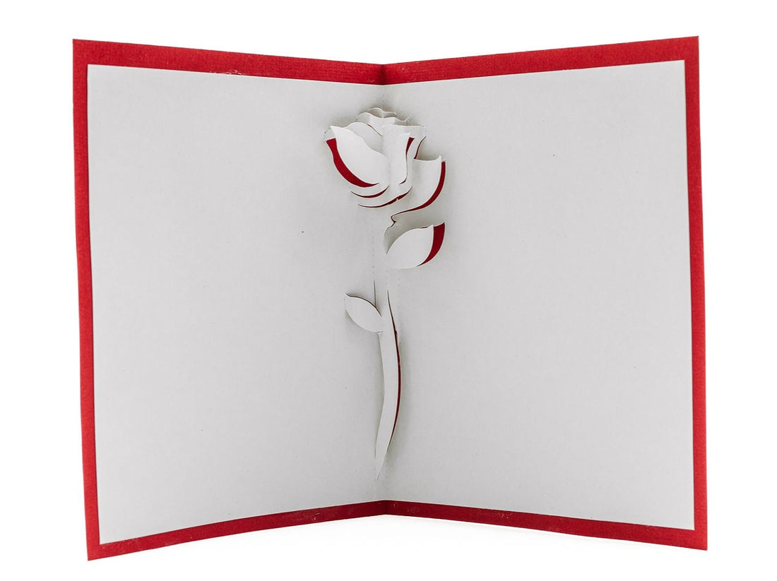 Rose 3D Pop Up Love Card: Romantic Handmade Gift for Valentine&