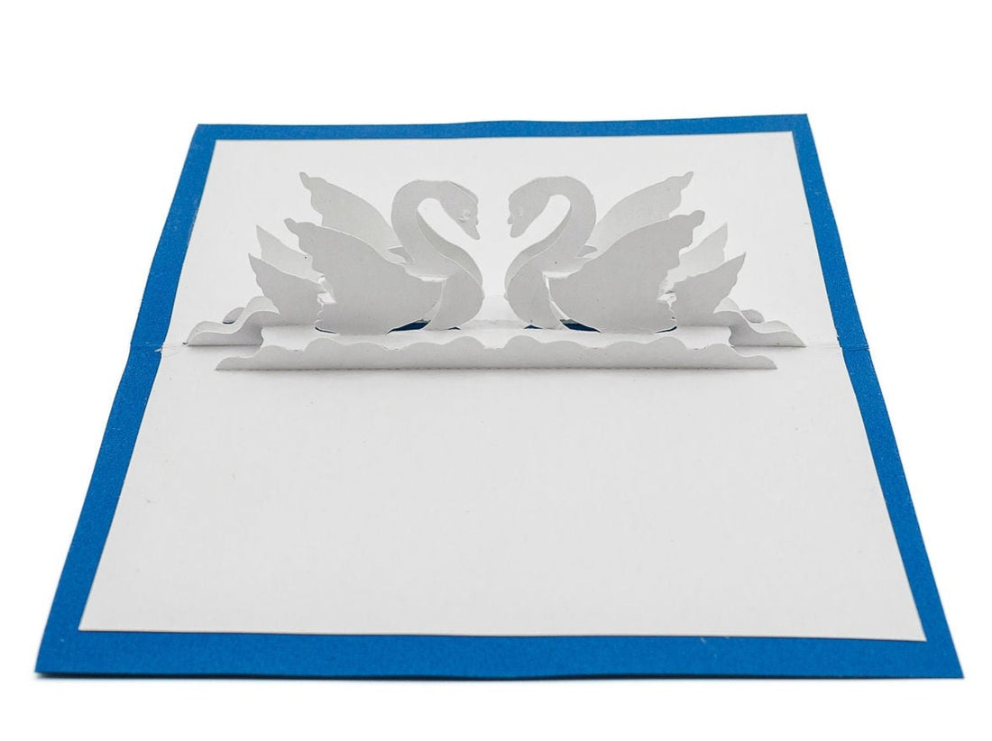Swans in Love Pop Up Card for Her: Romantic Wedding Anniversary Card, Valentine&