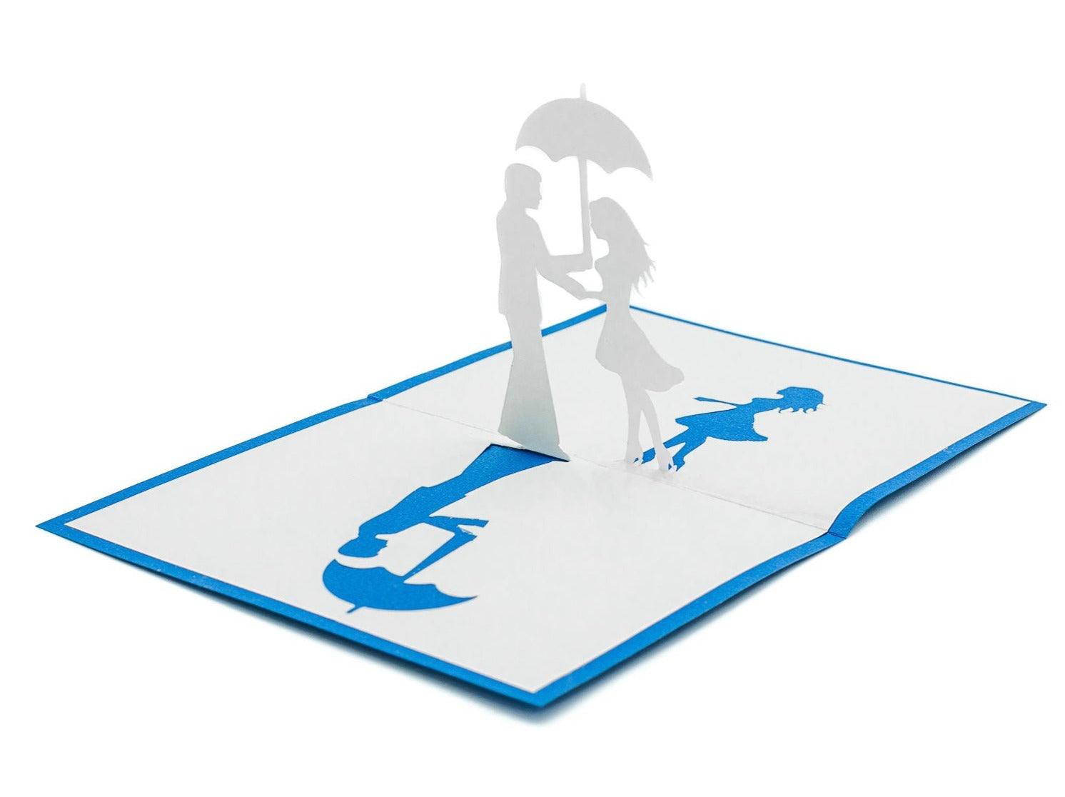 Couple in Love Pop Up Card: Romantic Handmade 3D Singing in Rain Anniversary Gift, Unique Umbrella Theme