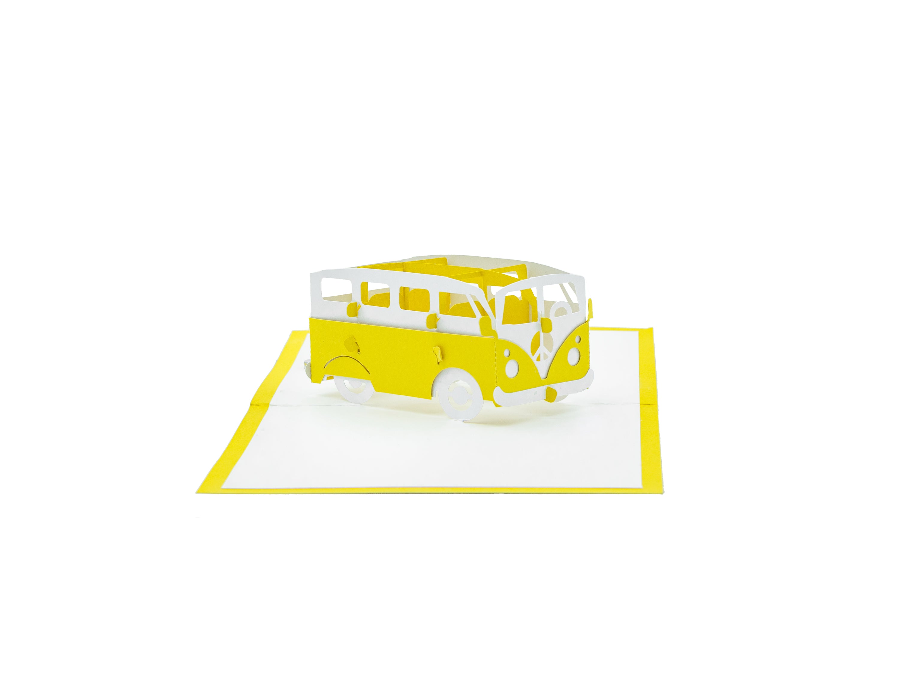 Groovy Peace Bus Pop Up 3D Greeting Card inspired by Volkswagen Bus VW