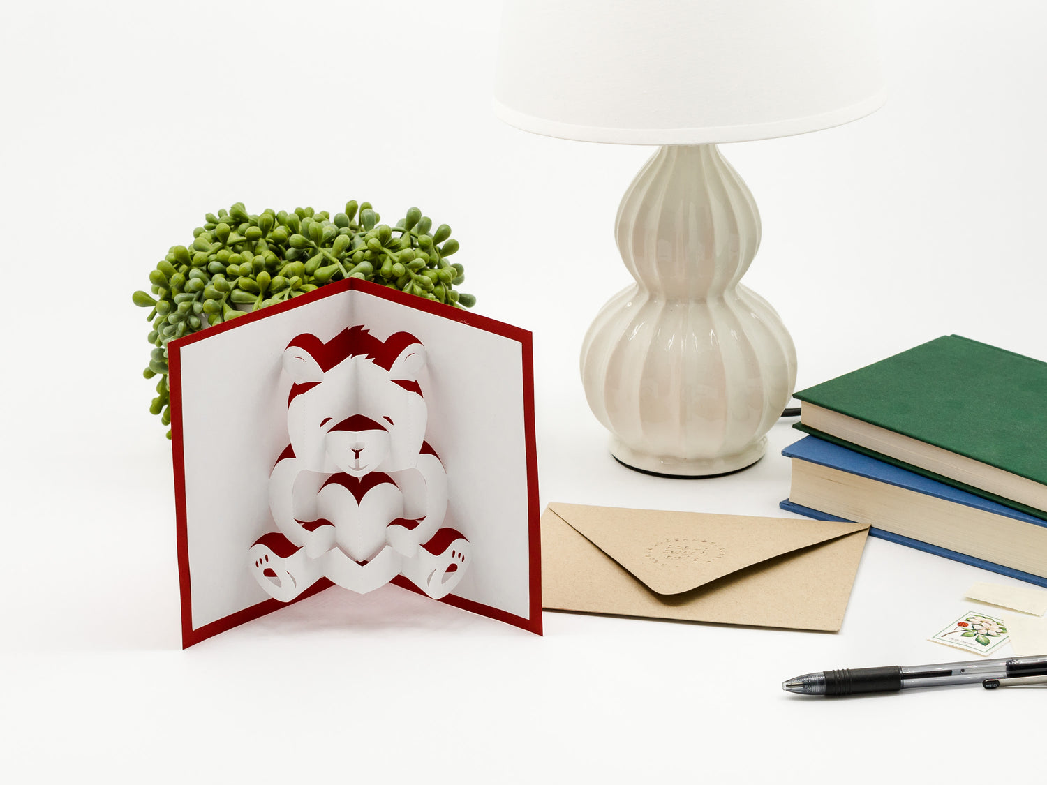 Love Teddy Bear 3D Pop Up Card for Valentine&