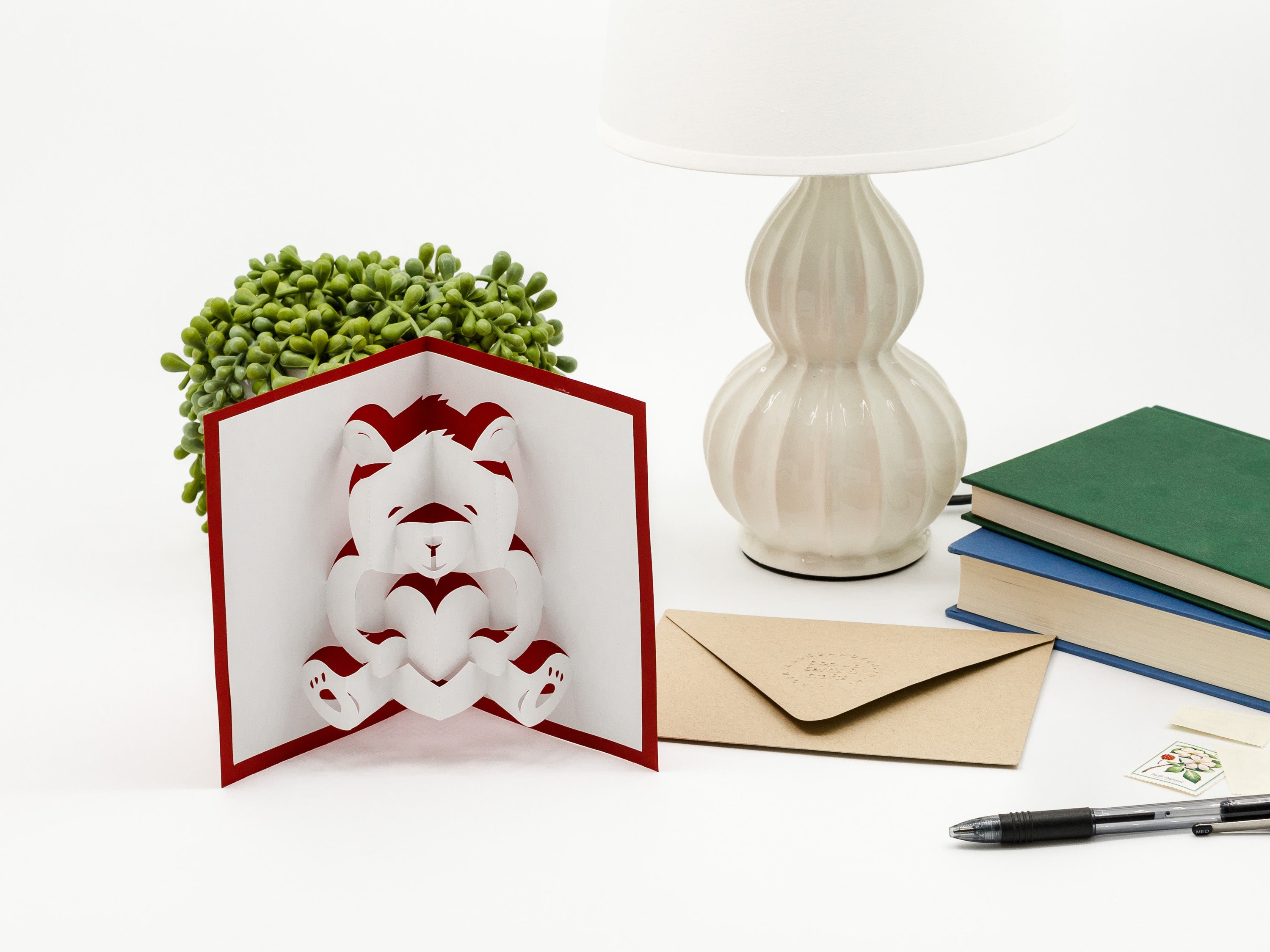 Love Teddy Bear 3D Pop Up Card for Valentine&