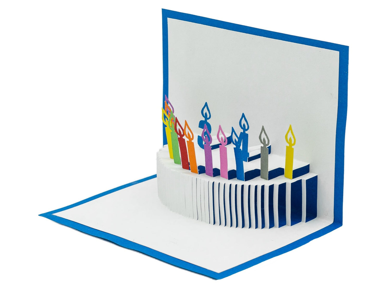 Birthday Cake Customizable 3D Pop Up Card - Personalized Celebration Greeting with Vibrant Candles