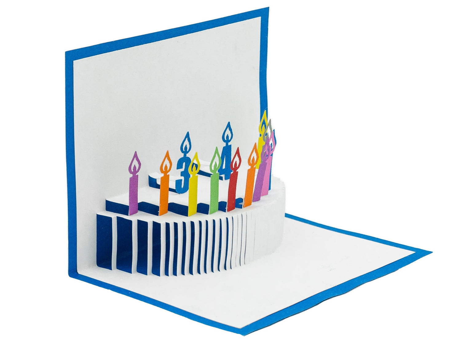 Birthday Cake Customizable 3D Pop Up Card - Personalized Celebration Greeting with Vibrant Candles