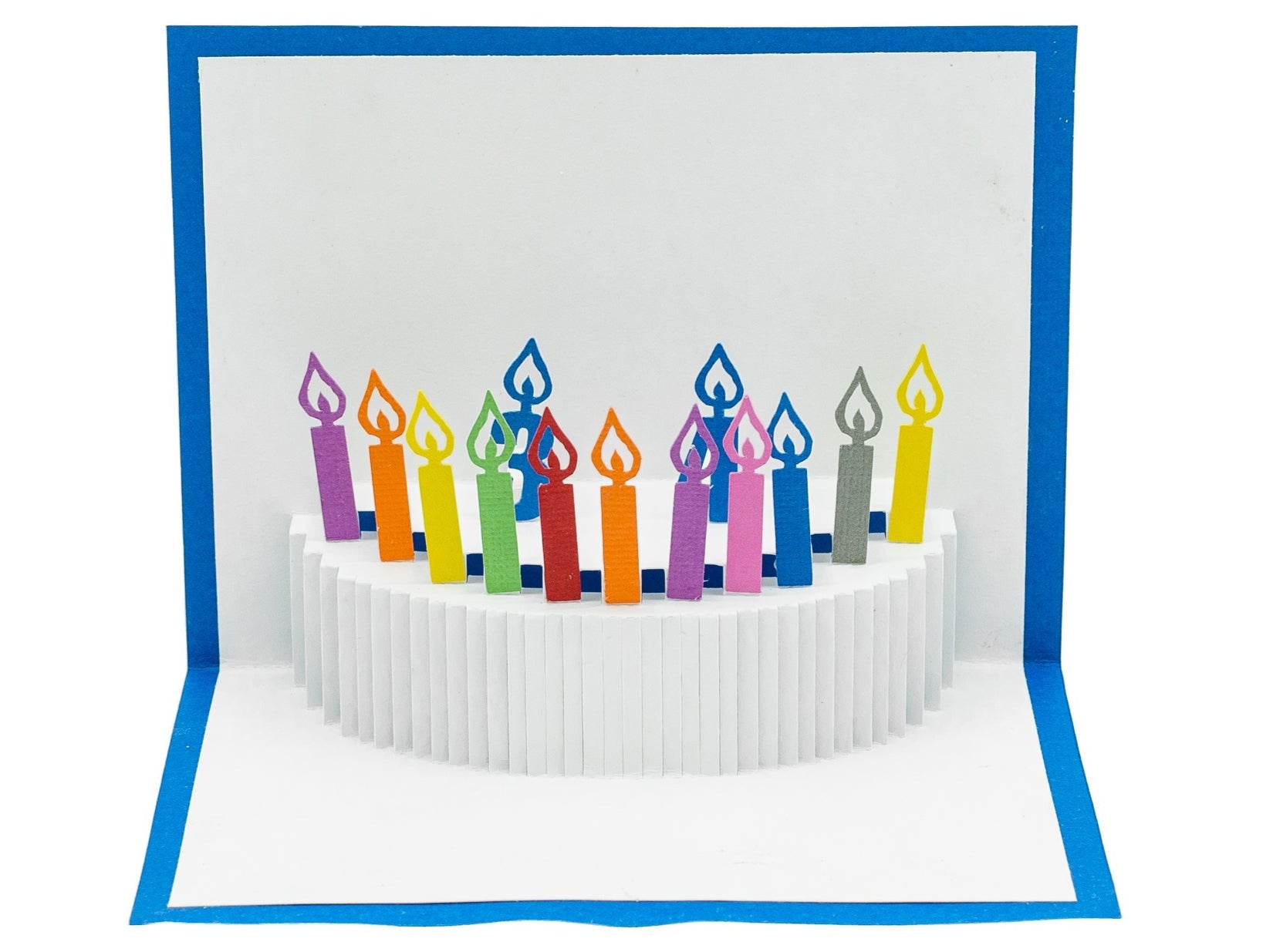 Birthday Cake Customizable 3D Pop Up Card - Personalized Celebration Greeting with Vibrant Candles