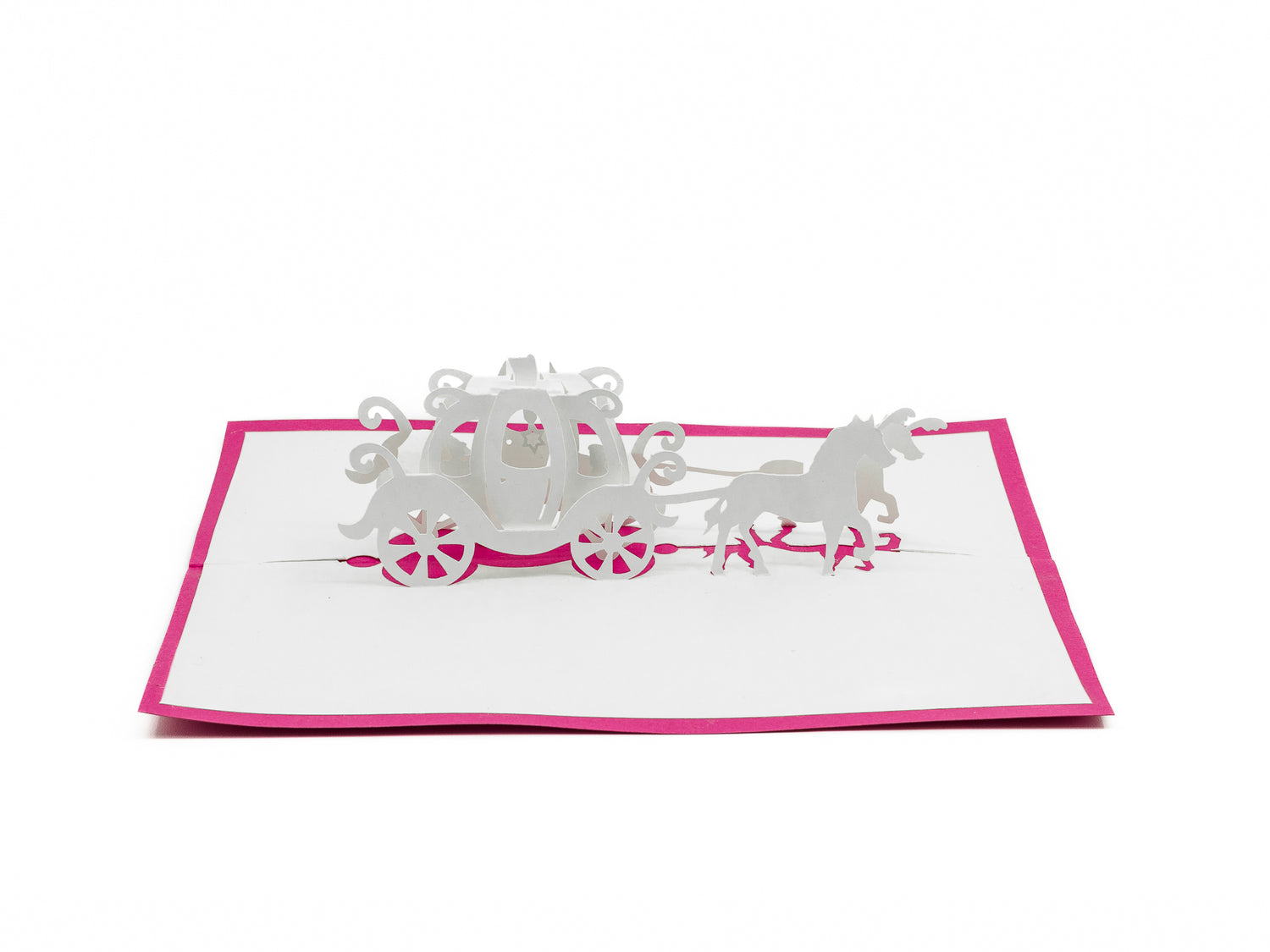 Princess Cinderella Carriage 3D Pop Up Card: Enchanting Fairytale Birthday Greeting for Magical Celebrations Blank Greeting Card for Her