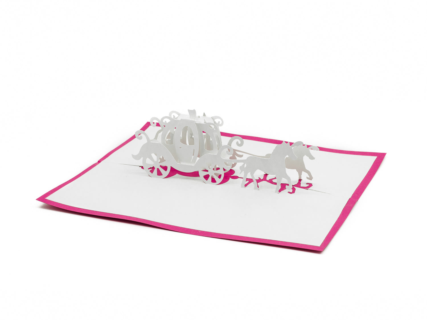 Princess Cinderella Carriage 3D Pop Up Card: Enchanting Fairytale Birthday Greeting for Magical Celebrations Blank Greeting Card for Her