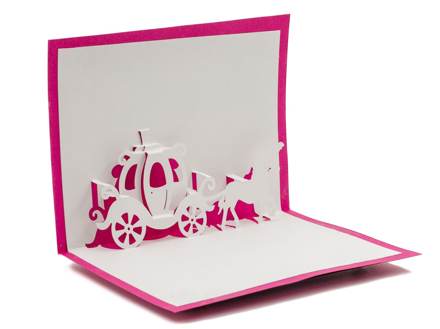 Princess Carriage 3D Pop Up Card: Enchanting Cinderella Fairytale Birthday Greeting & Handmade Paper Art
