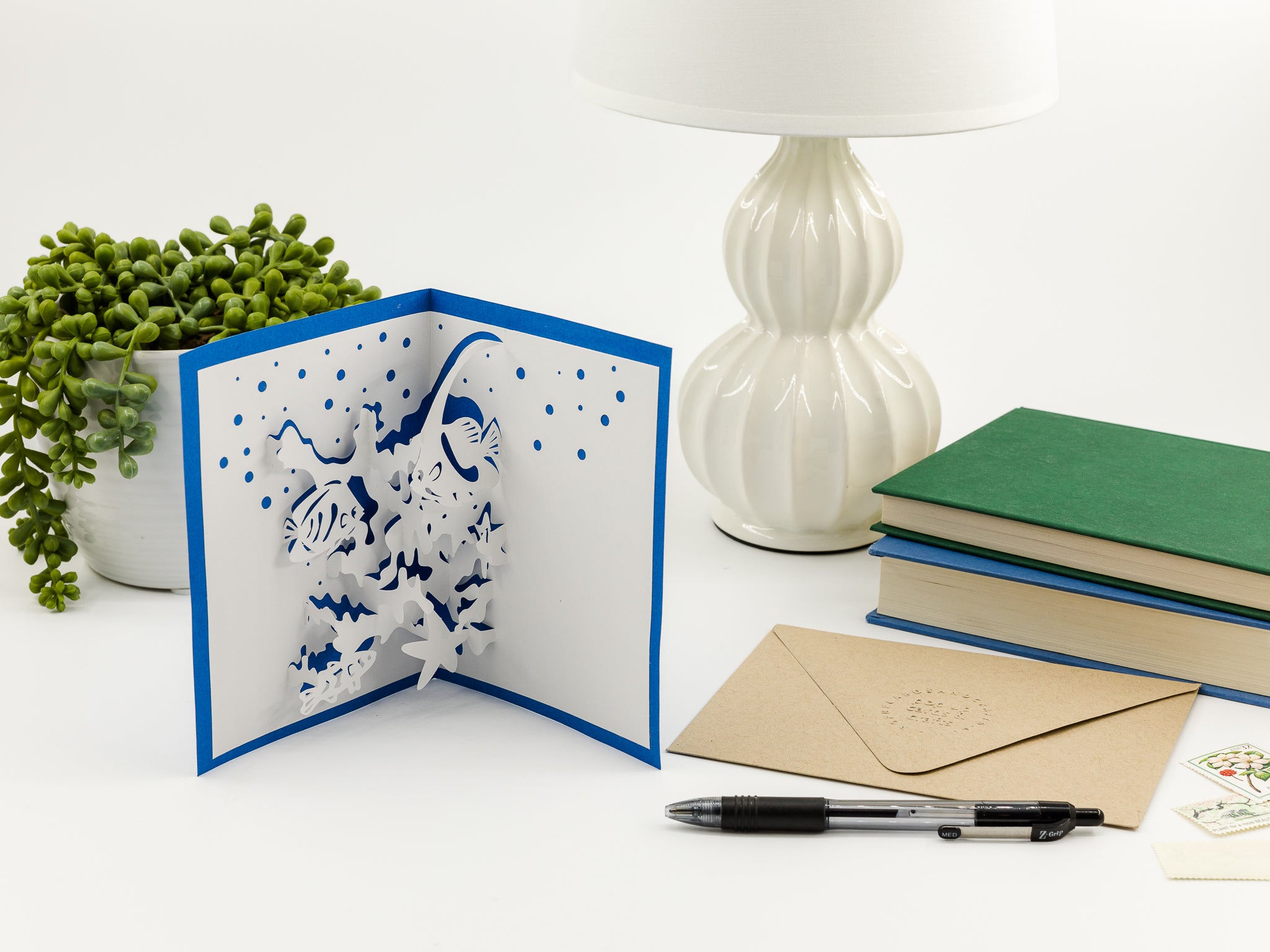Coral Reef 3D Pop Up Card: Ocean Scene, Starfish & Tropical Fish - Nautical Greeting for Beach Lovers