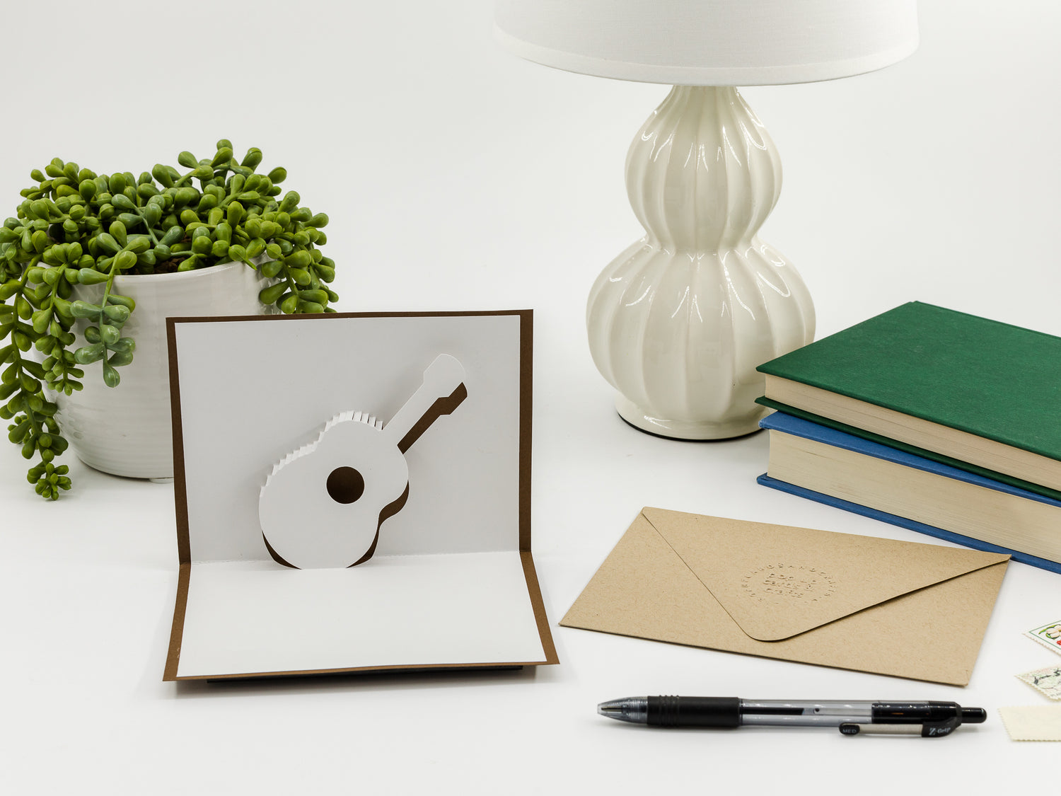 Acoustic Guitar 3D Pop-Up Card: Unique Musical Greeting for Birthdays, Father&