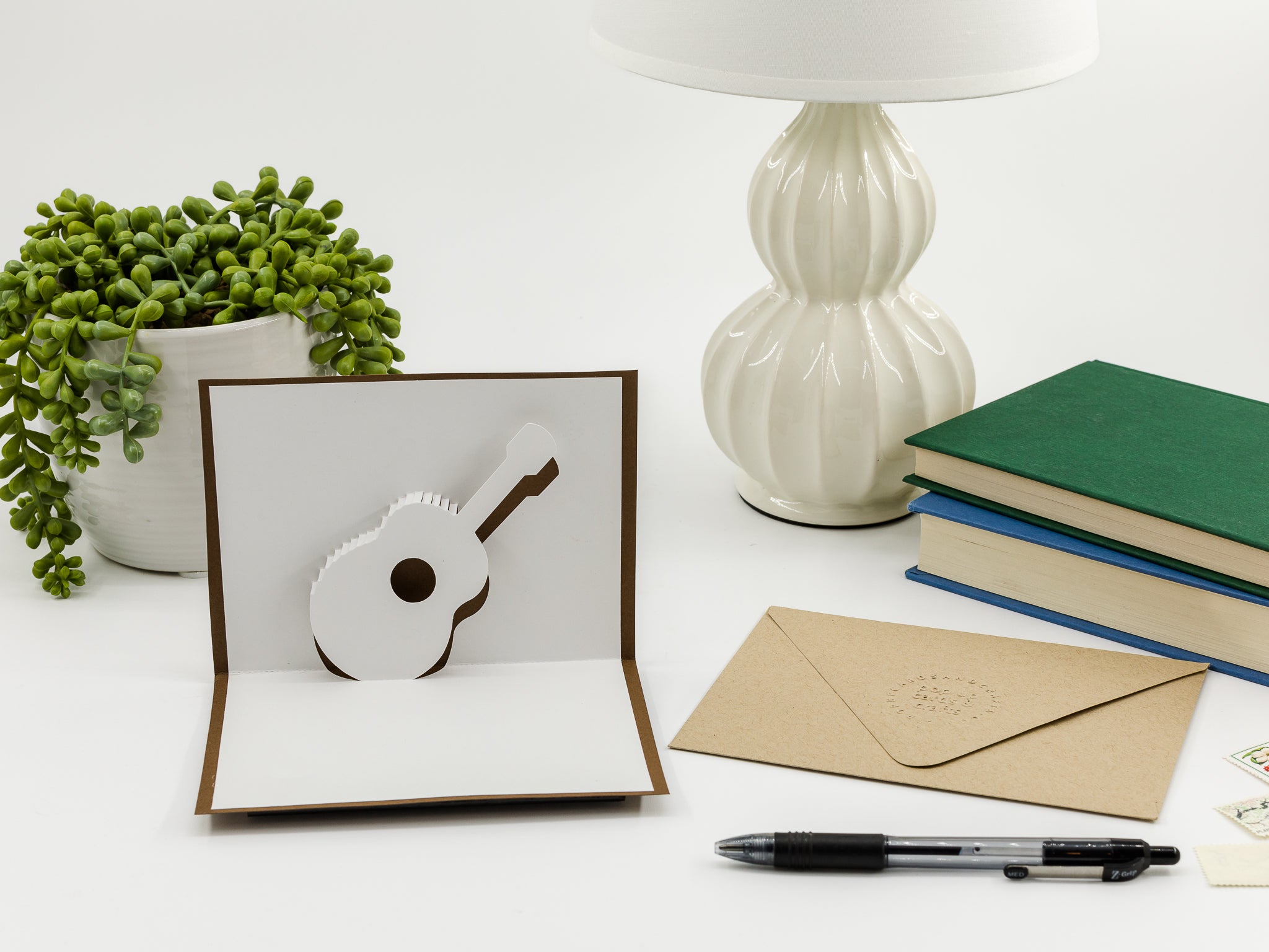 Acoustic Guitar 3D Pop-Up Card: Unique Musical Greeting for Birthdays, Father&