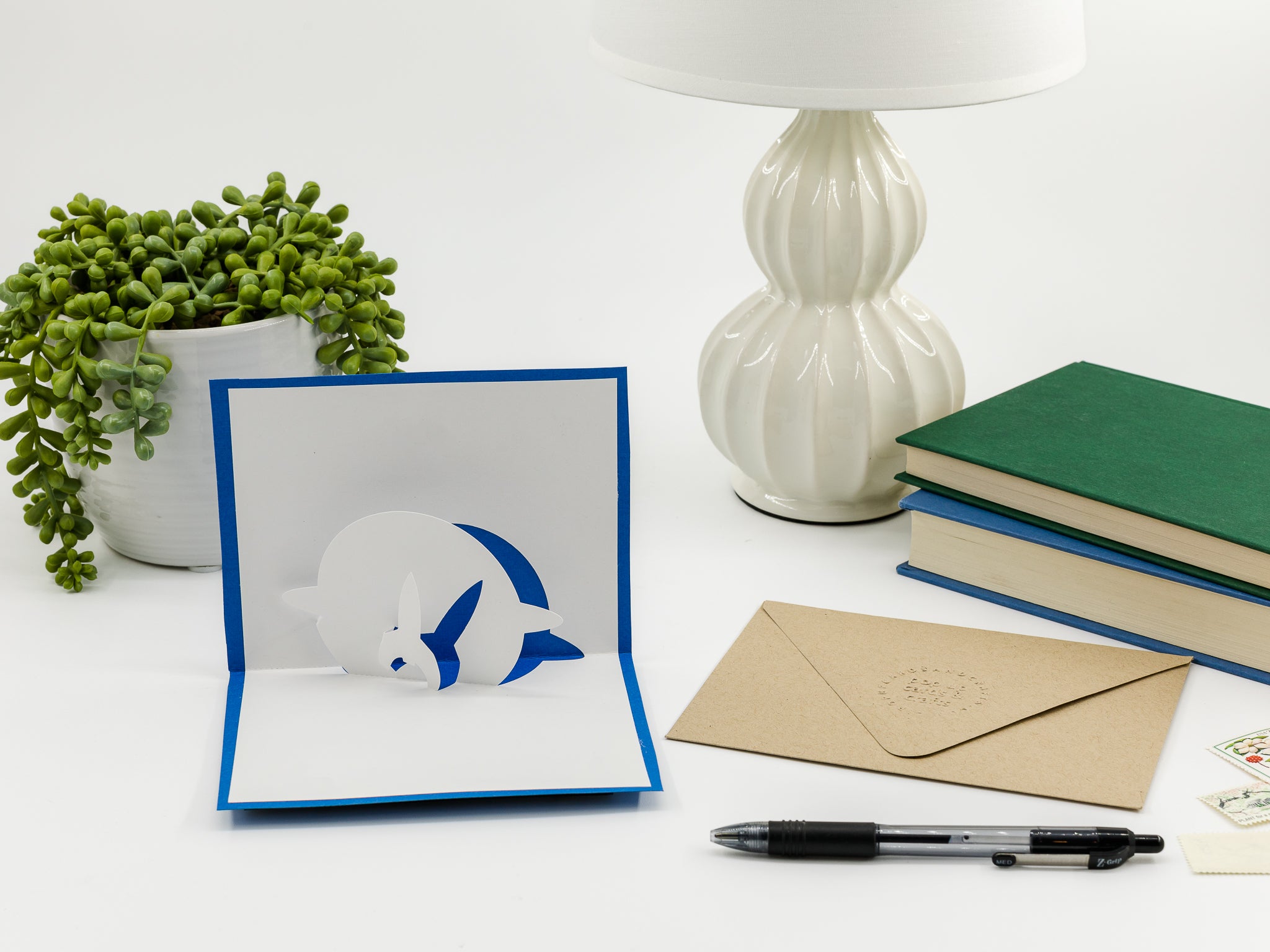 Rocket Ship Cosmic 3D Pop Up Card: Adventure in Outer Space with Ringed Planet