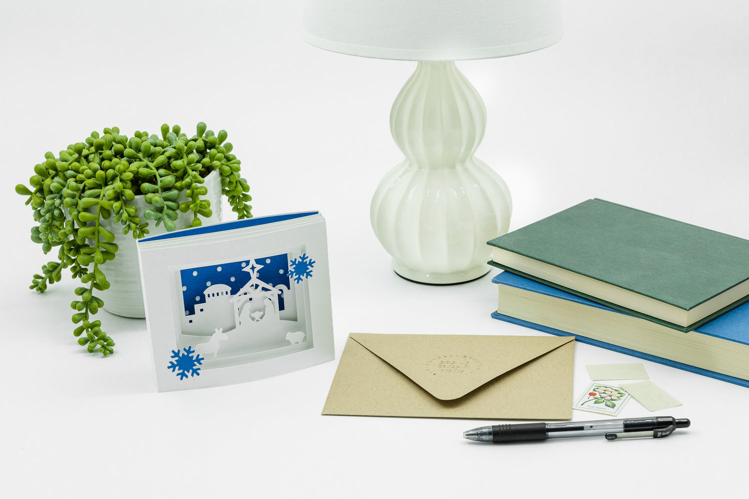 Nativity Silent Night Over Jerusalem Shadow Box, Pop Up 3D Christmas Card, Holiday Keepsake, Handcrafted Greeting Card