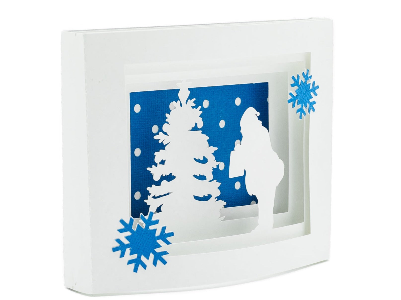 Santa Claus Pop Up Christmas Card Shadow Box 3D, Handmade Holiday Greeting Card, Festive Decor Customizable Gift