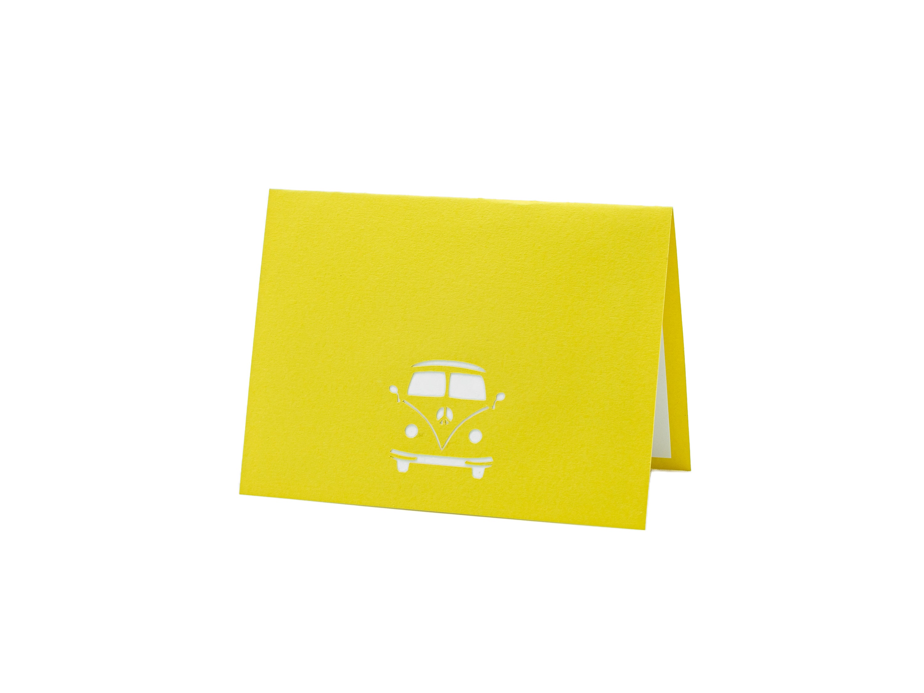 Groovy Peace Bus Pop Up 3D Greeting Card inspired by Volkswagen Bus VW