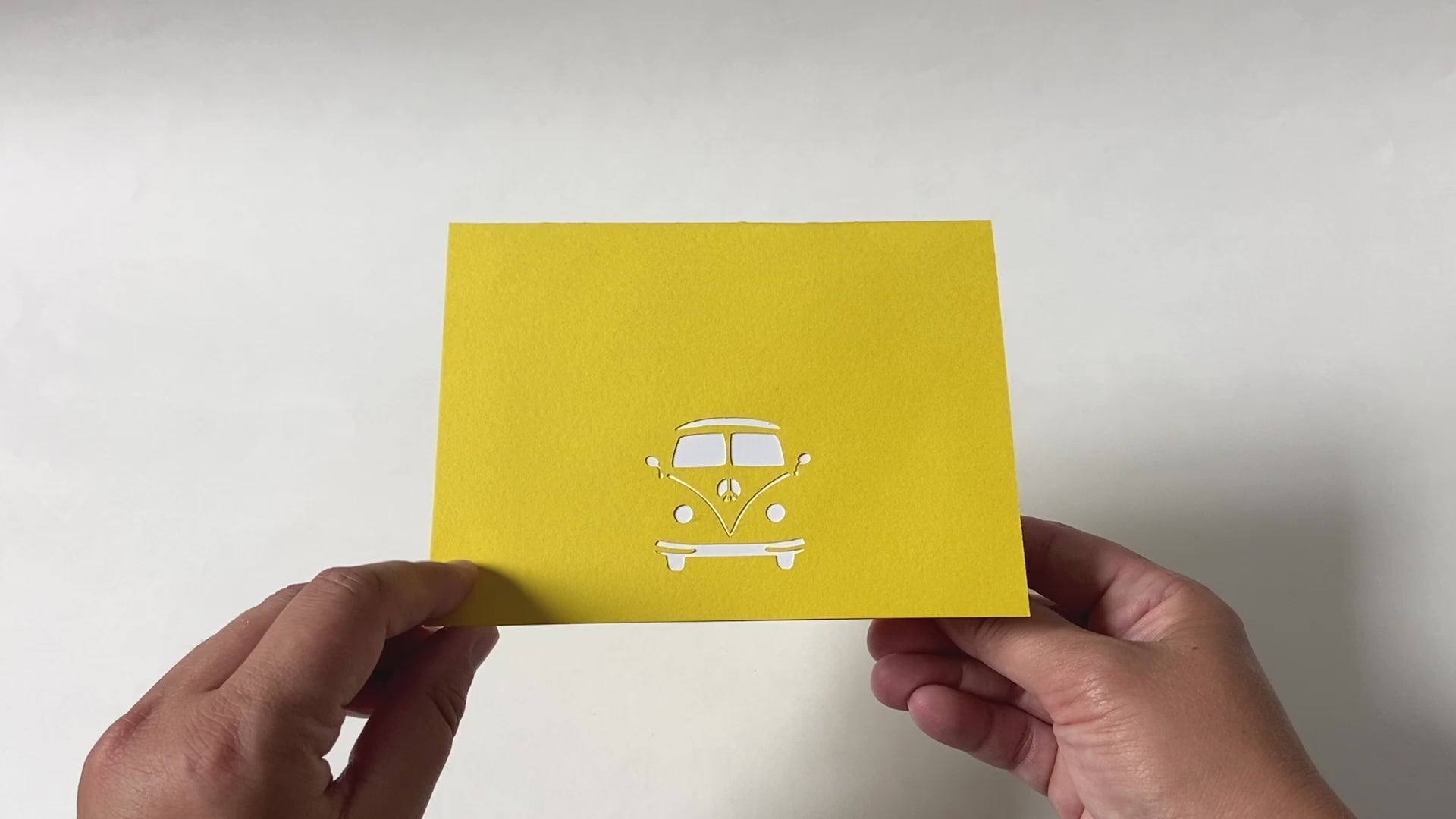 Groovy Peace Bus Pop Up 3D Greeting Card inspired by Volkswagen Bus VW
