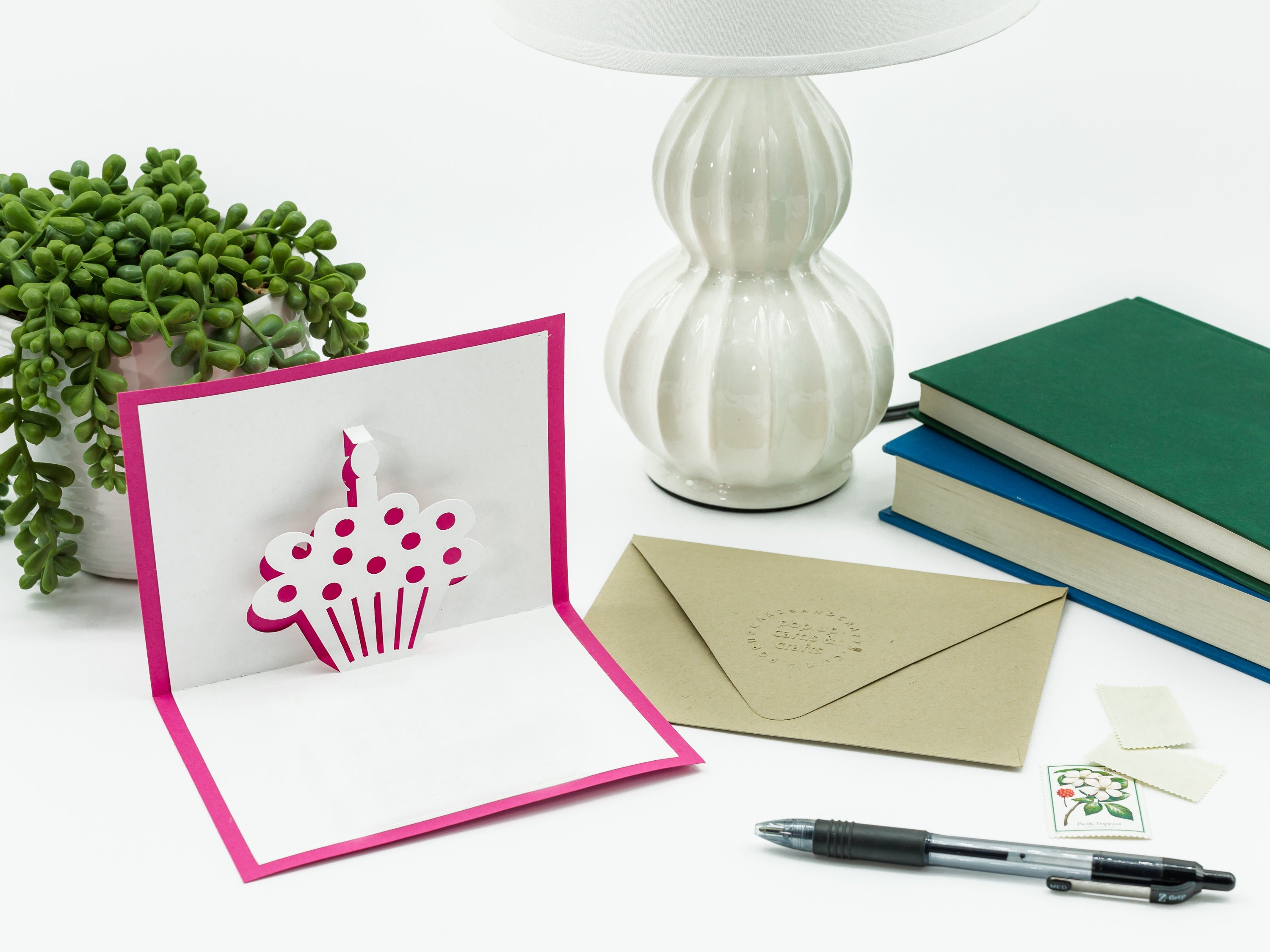 Cupcake 3D Pop Up Card for Happy Birthday: Handmade Greeting Card, Customizable Sweet Dessert Card, Cute Celebration Gift