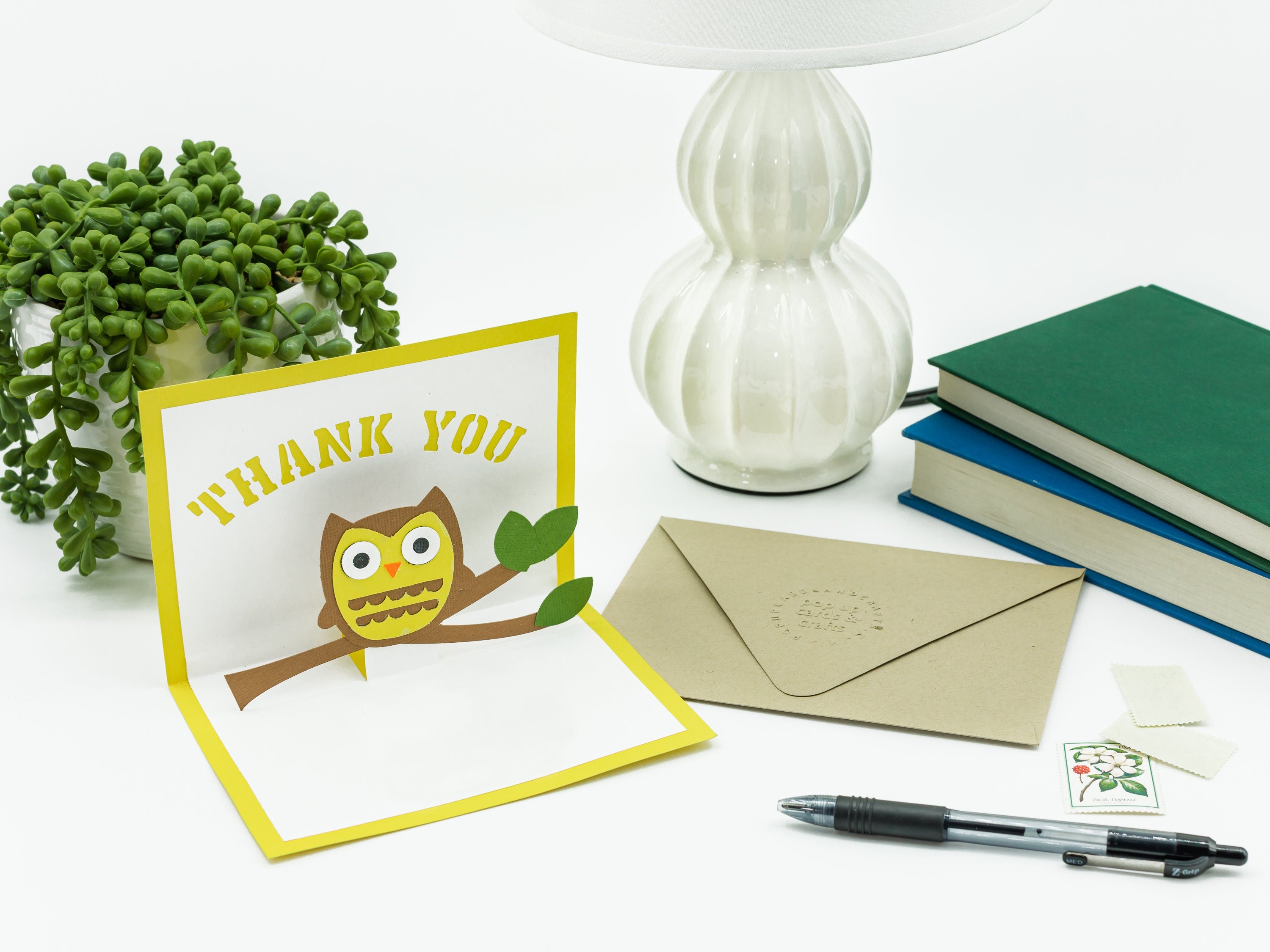Owl 3D Pop Up Thank You Card: Adorable Handmade Thank You Greeting for Appreciation, Gratitude, and Gifts