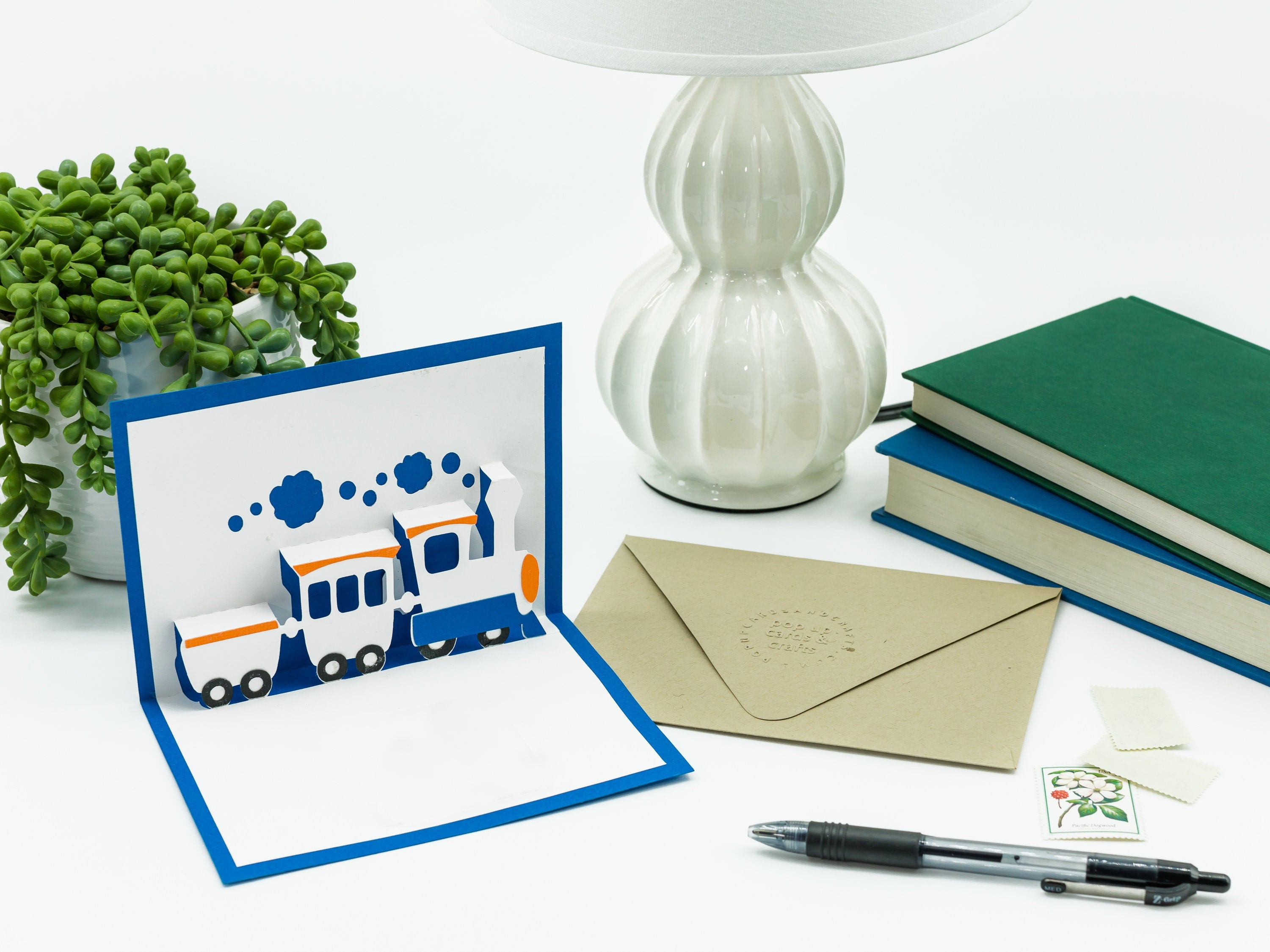 Train Pop Up Card Handmade : Customizable Birthday Surprise for Kids, Choo-Choo Adventure Greeting