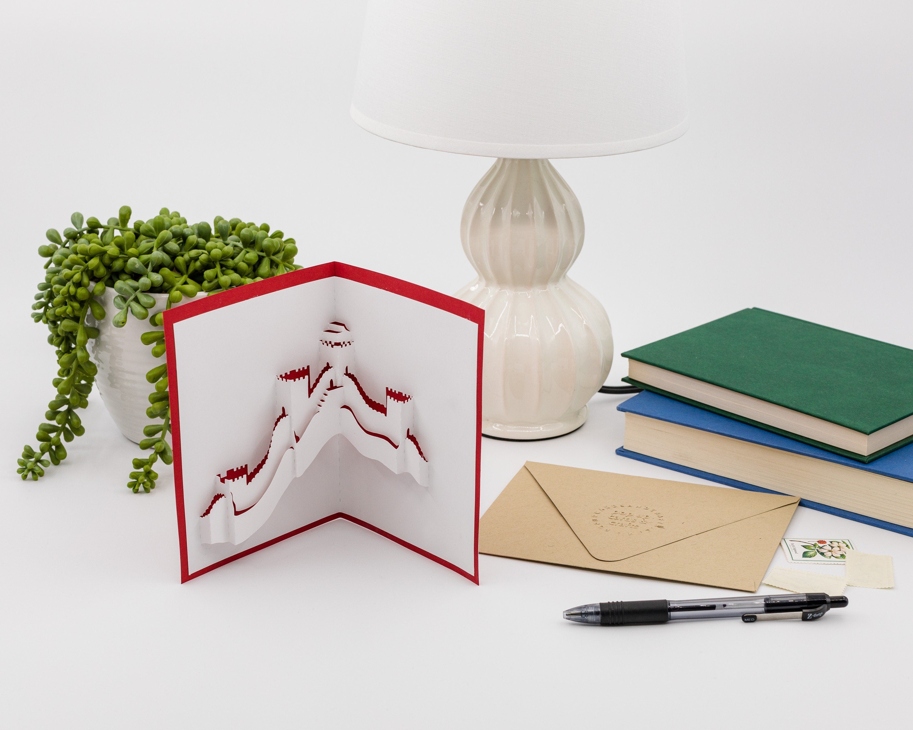 Great Wall of China 3D Pop Up Card: Iconic Landmark Art & Unique Travel Souvenir and Birthday Gift