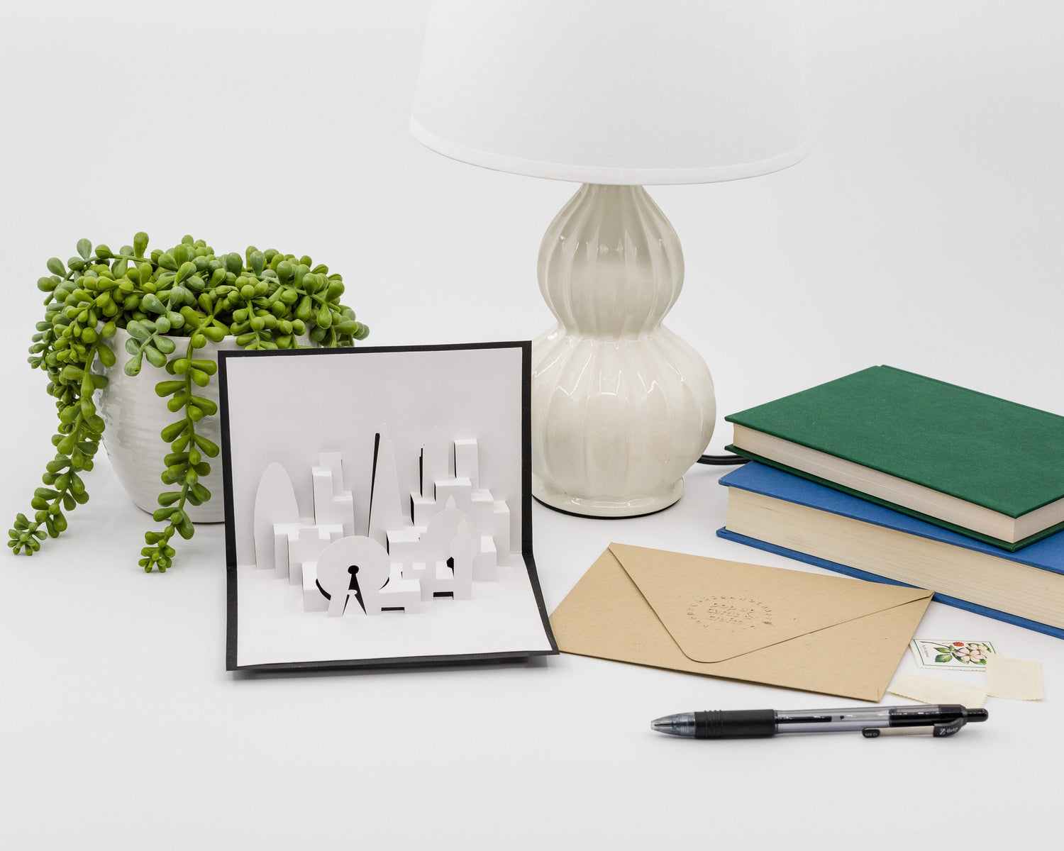 London Skyline 3D Pop-Up Card: Handcrafted Cityscape Art featuring Tower Bridge, St. Paul&