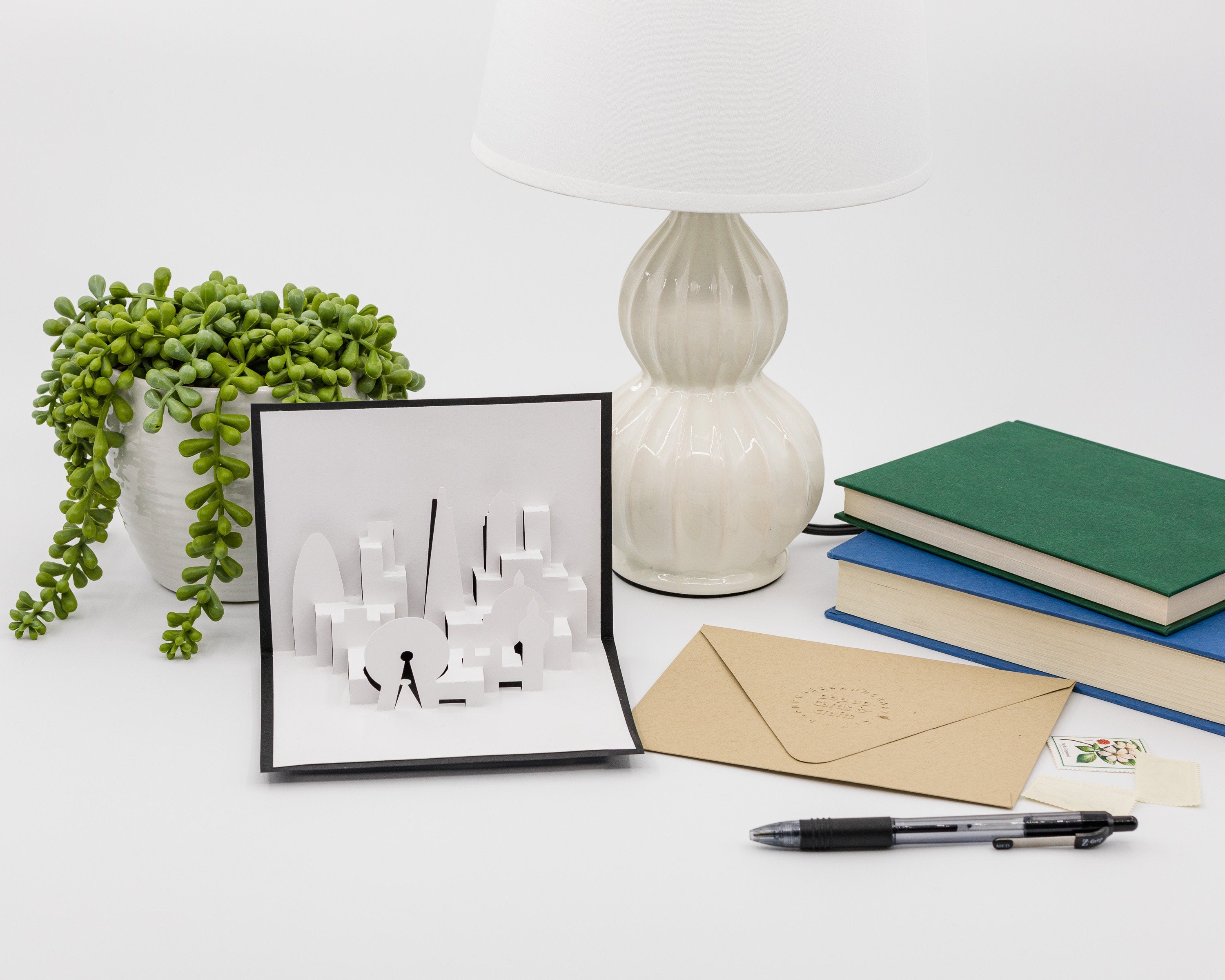 London Skyline 3D Pop-Up Card: Handcrafted Cityscape Art featuring Tower Bridge, St. Paul&