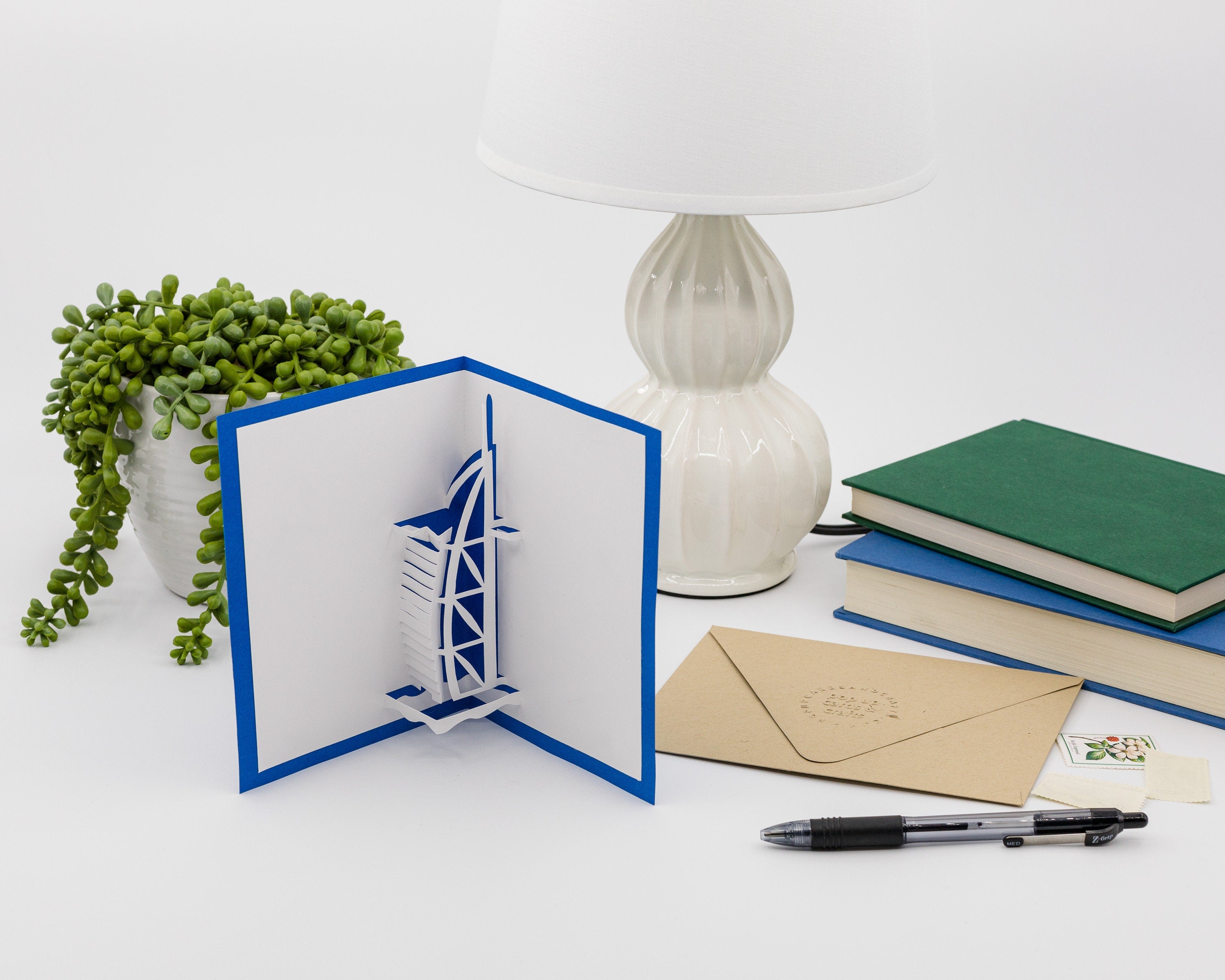 Burj Al Arab Hotel 3D Pop Up Card: Exquisite Dubai Landmark Souvenir & Unique Architectural Gift United Arab Emirates,