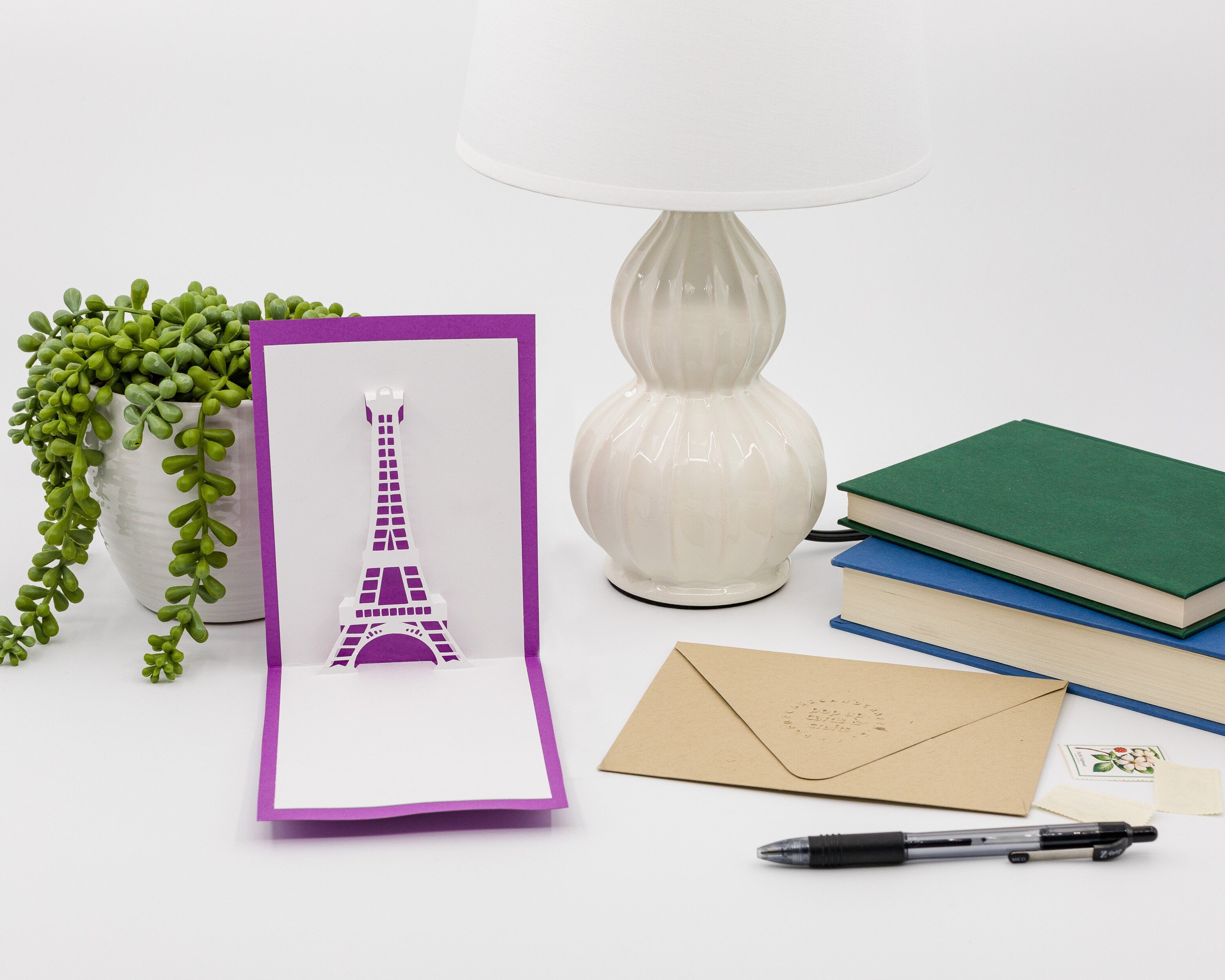 Eiffel Tower Romantic Parisian 3D Pop Up Card: Anniversary Gift, Skyline Paper Sculpture, French Elegance