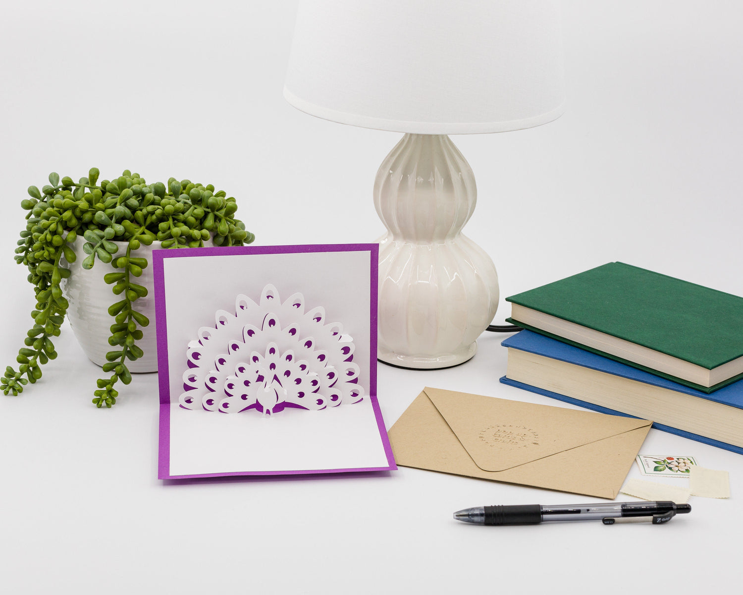 Peacock 3D Pop Up Card: Blank Card for Artisanal Anniversary Birthday, Sympathy, Thinking of You, Friendship, Wedding Gift for Nature Lovers