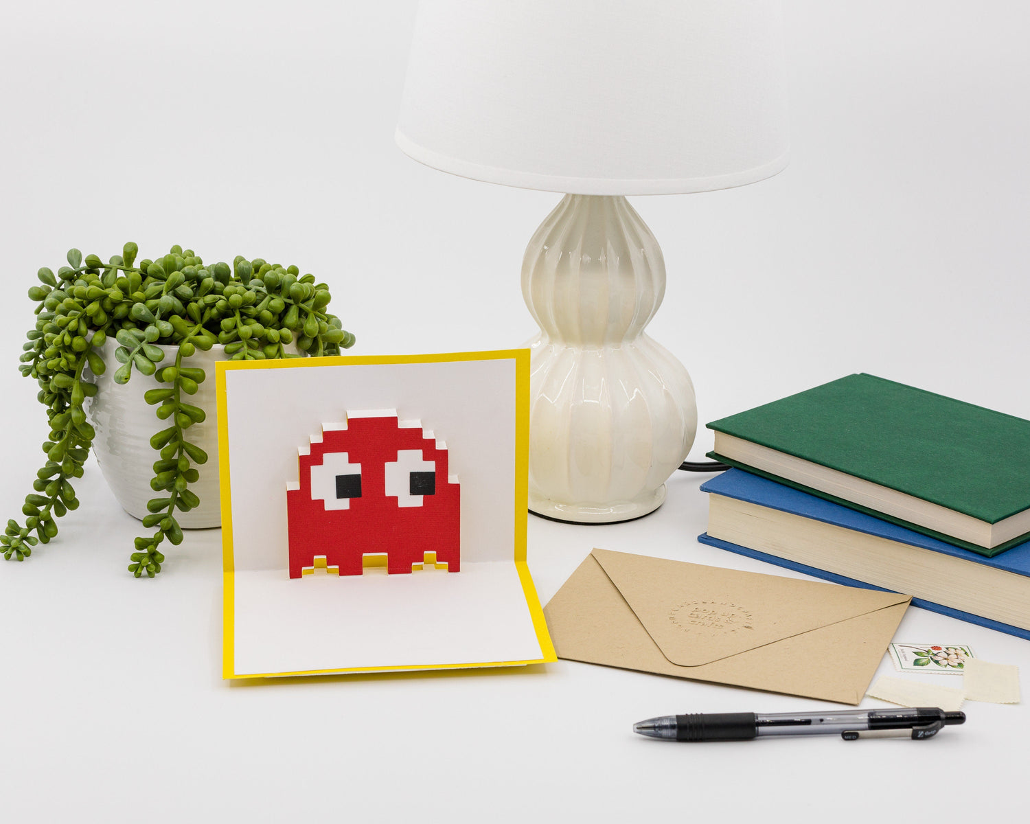 Pac-Man Ghost Retro 3D Pop Up Card: Vintage 8-Bit Gaming Nostalgia for Birthdays & Celebrations