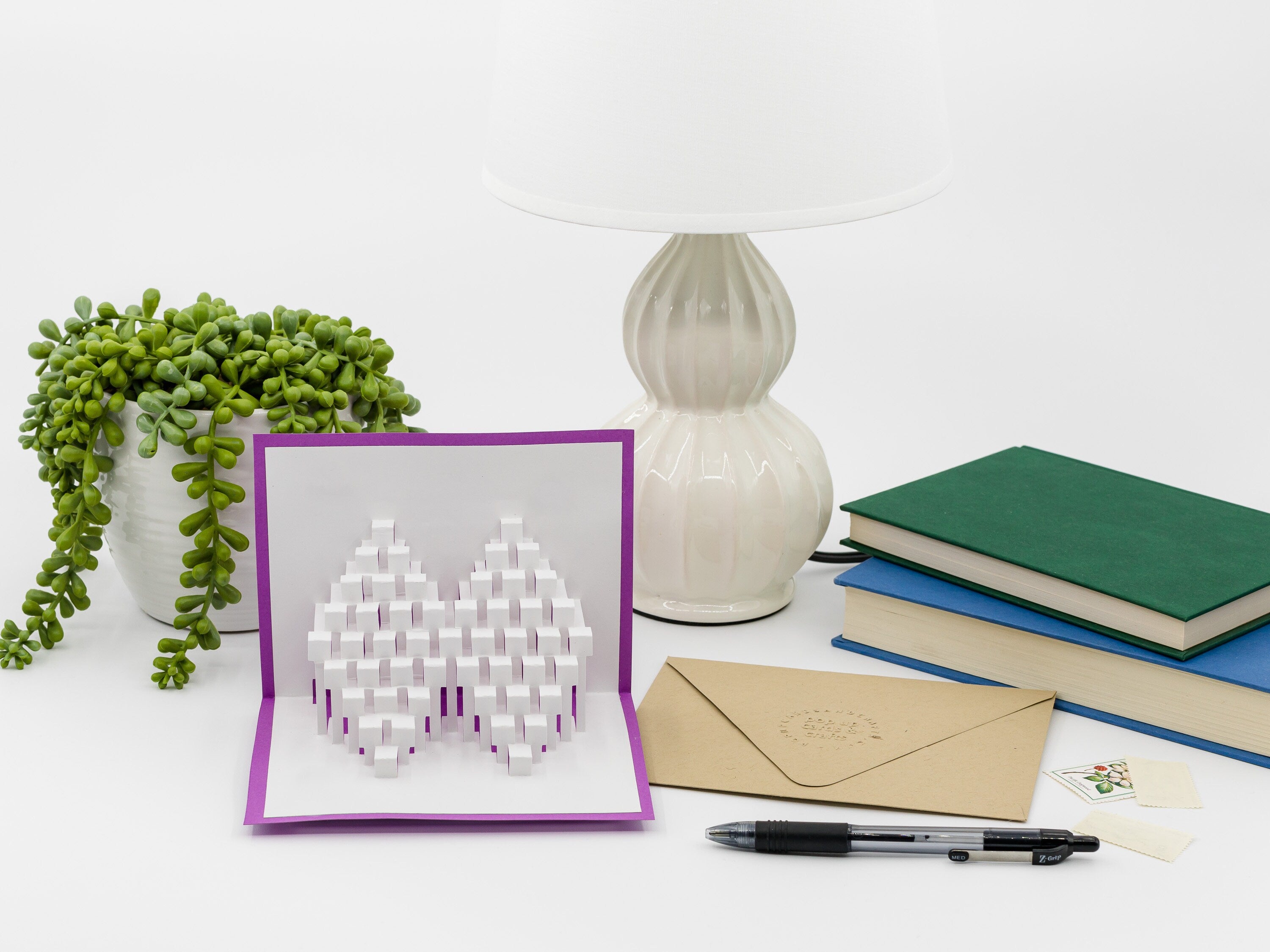 Geometric Kirigami 3D Pop Up Greeting Card Elegant: Handmade Paper Art Sculpture for Unique Greetings & Gifts, Blank Card