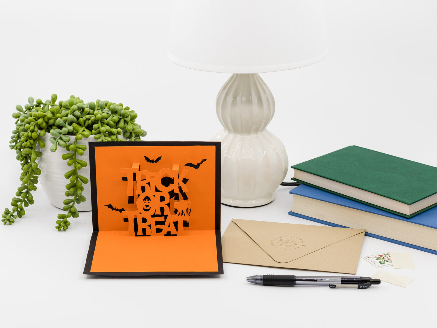 Trick or Treat 3D Pop Up Halloween Card: Handmade Spooky Greeting for Kids - Cute & Eerie Gift