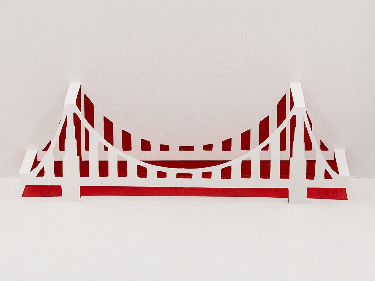 Golden Gate Bridge 3D Pop-Up Greeting Card: San Francisco Landmark Keepsake for Birthdays & Special Occasions