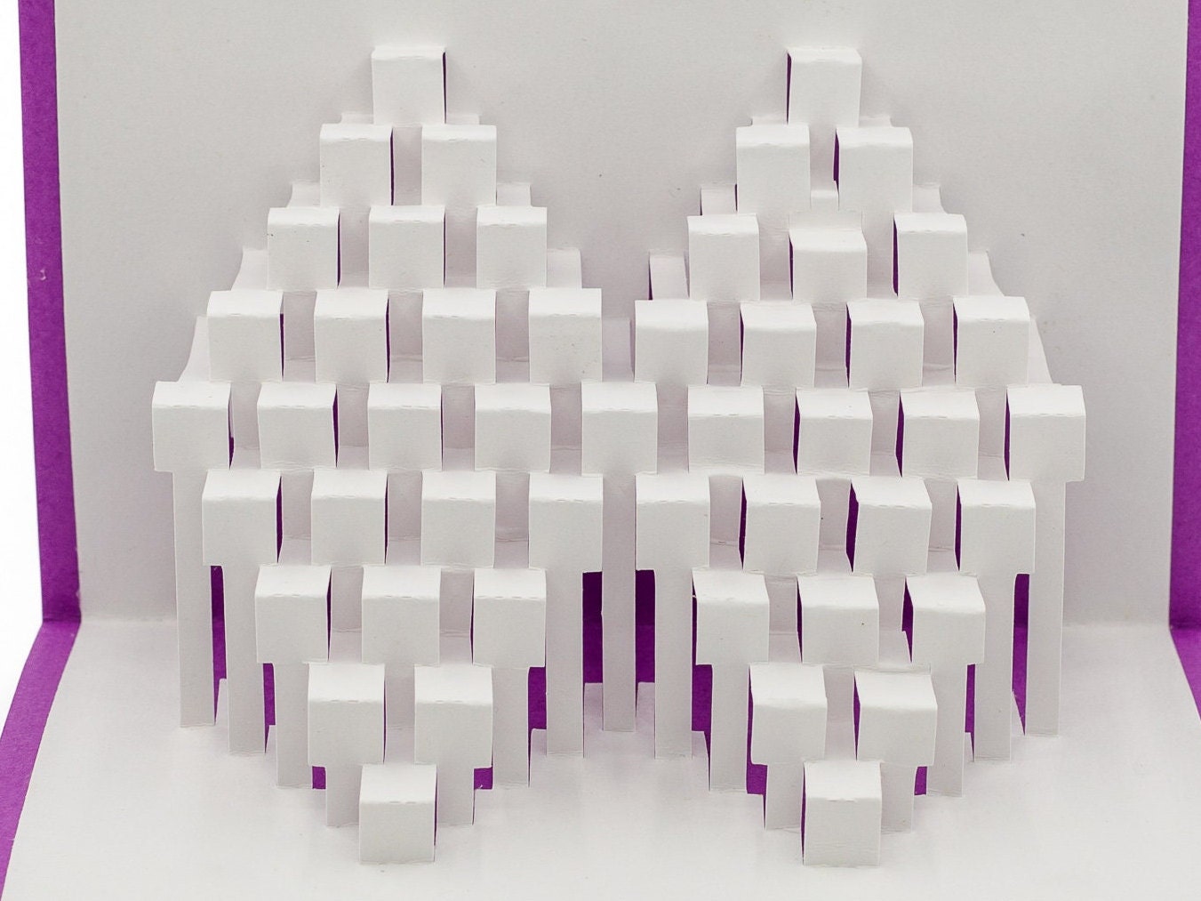 Geometric Kirigami 3D Pop Up Greeting Card Elegant: Handmade Paper Art Sculpture for Unique Greetings & Gifts, Blank Card