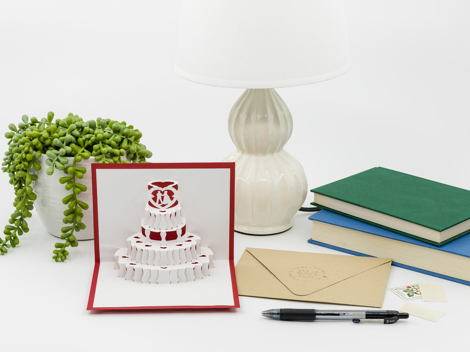 Wedding Cake Elegant 3D Pop Up Card: Unique Engagement Gift for Couples, Newlyweds & Anniversary