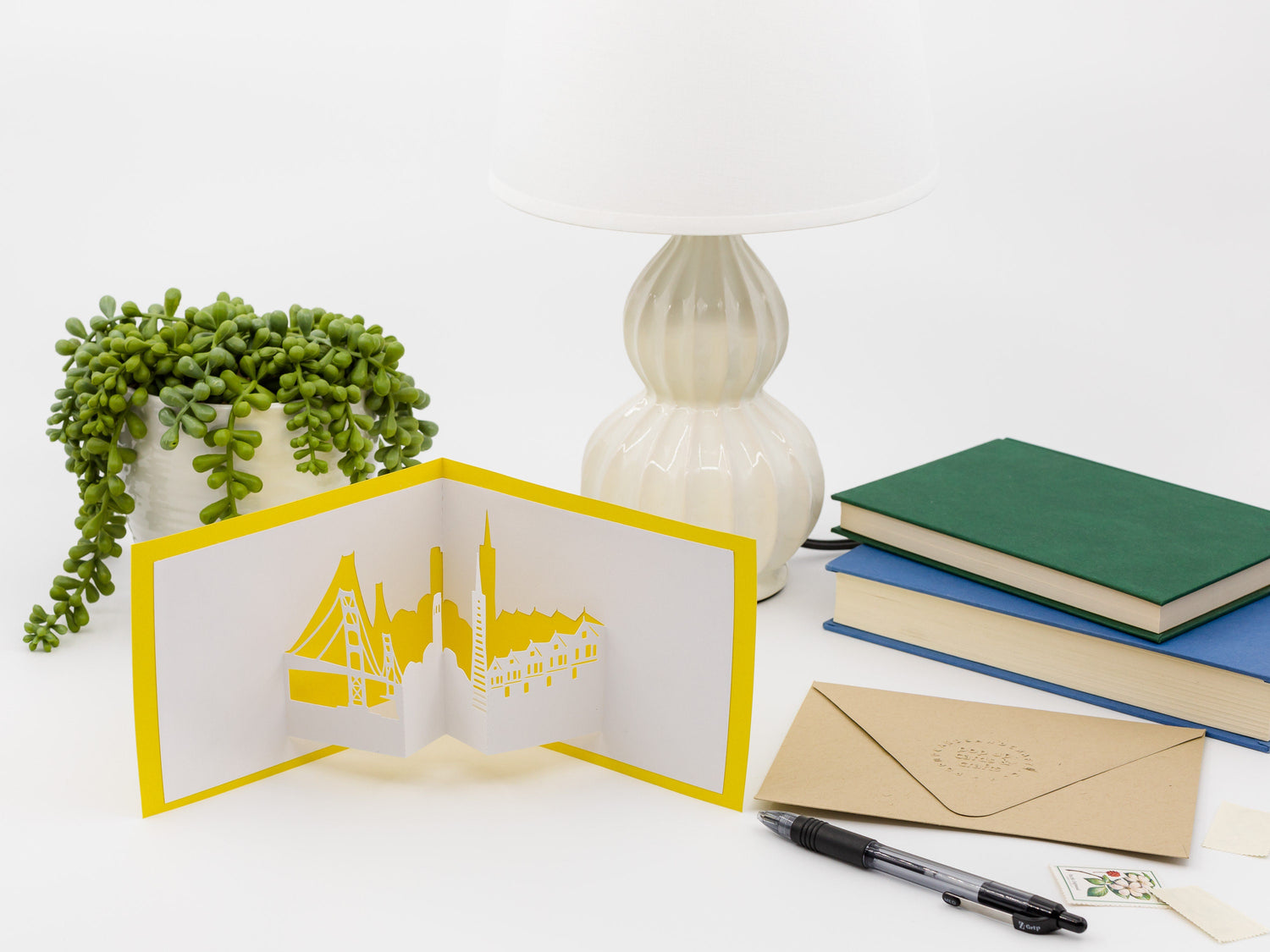 San Francisco Skyline 3D Pop Up Card: Golden Gate Bridge, Transamerica Pyramid, Cityscape Art