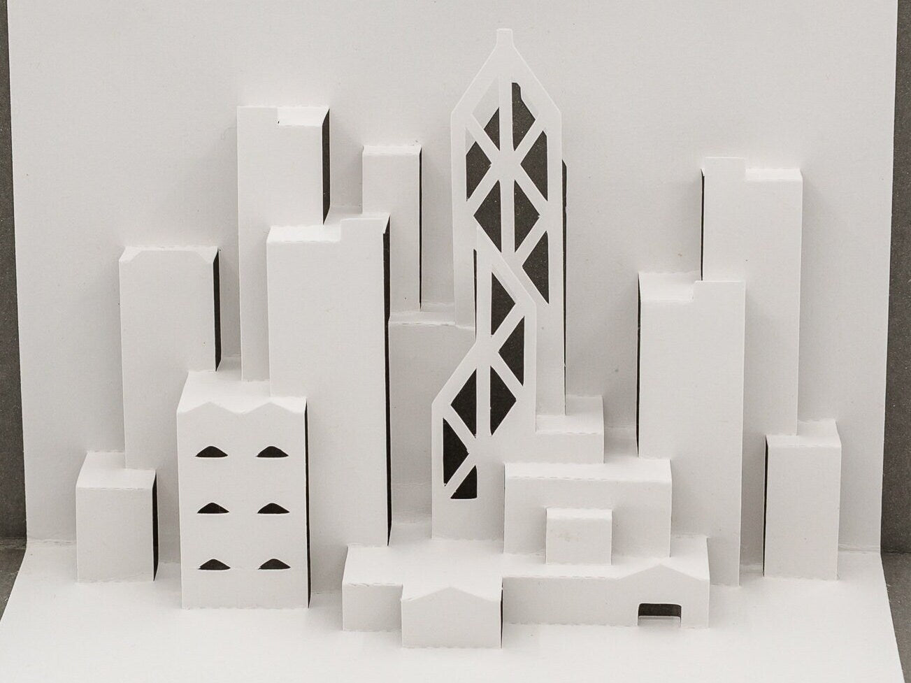 Hong Kong 3D Skyline Pop-Up Card: Urban Cityscape Greeting for Travel & Architecture Enthusiasts