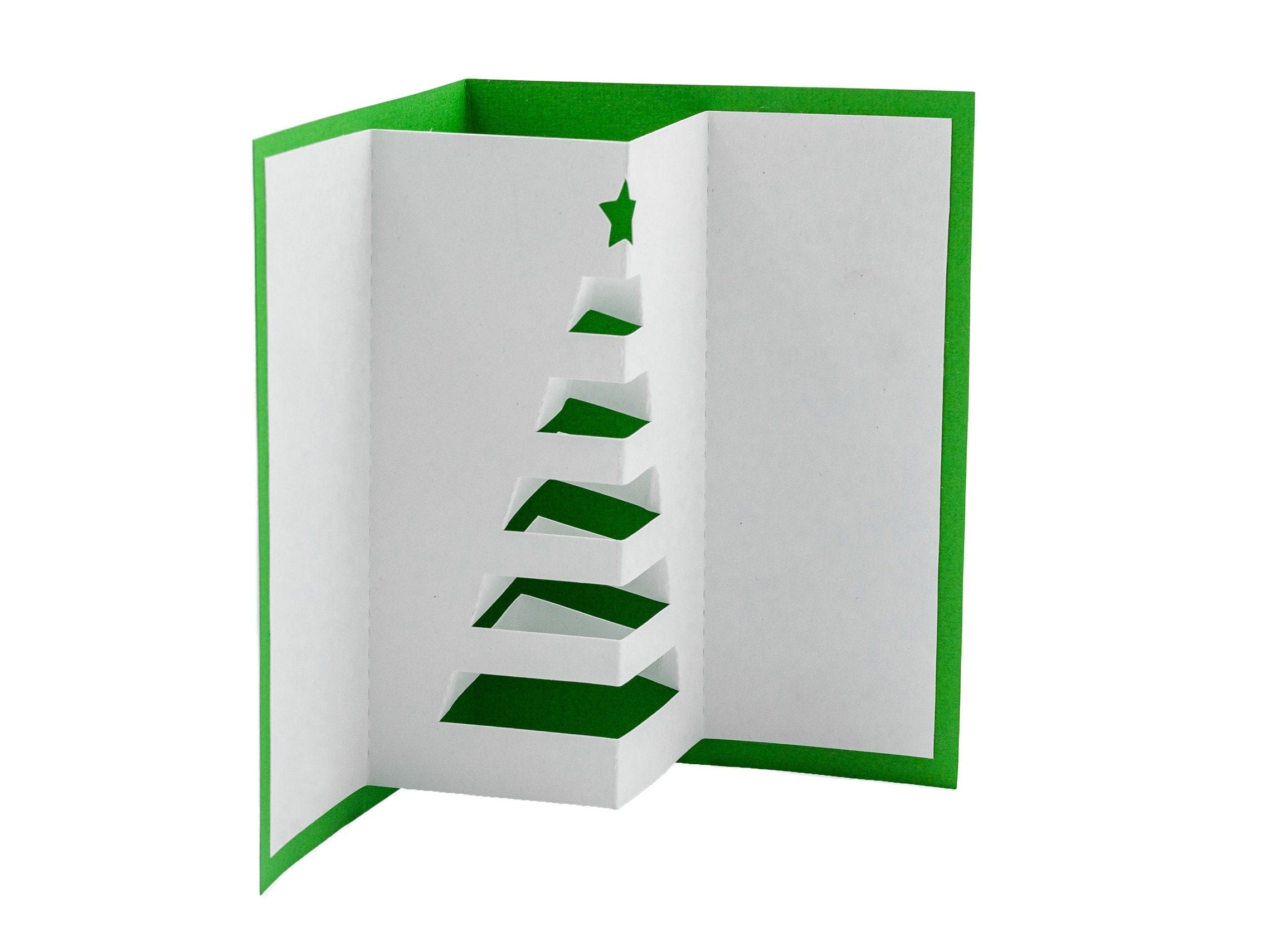 Christmas Tree 3D Pop Up Card: Elegant Modern Minimalist Holiday Greeting for Festive Celebrations