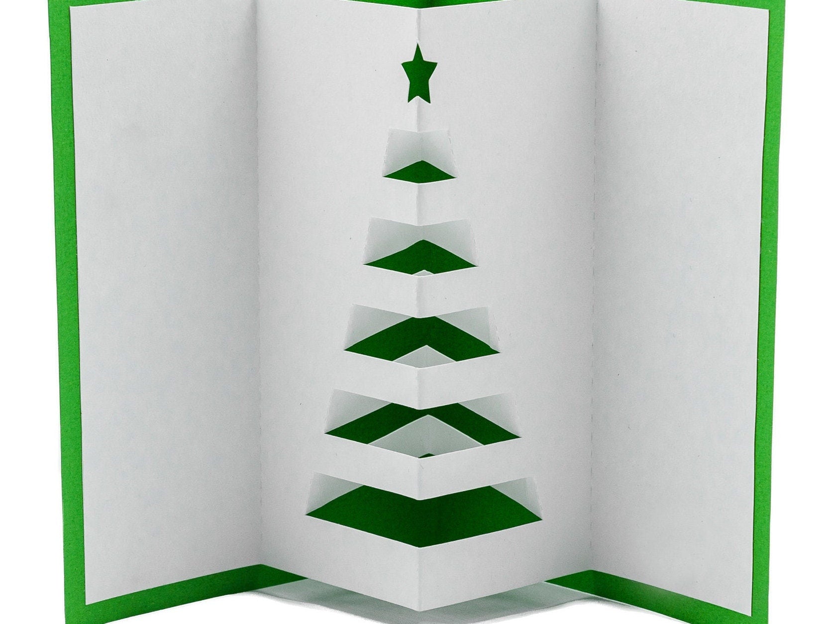 Christmas Tree 3D Pop Up Card: Elegant Modern Minimalist Holiday Greeting for Festive Celebrations