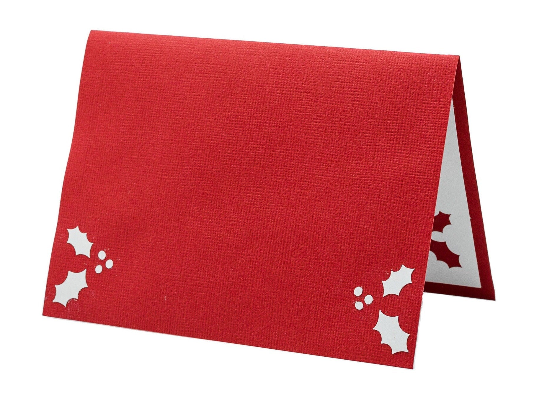 Merry Christmas 3D Pop Up Christmas Card: Holly Theme with Festive Bow & Berries - Handmade Holiday Greeting Decor