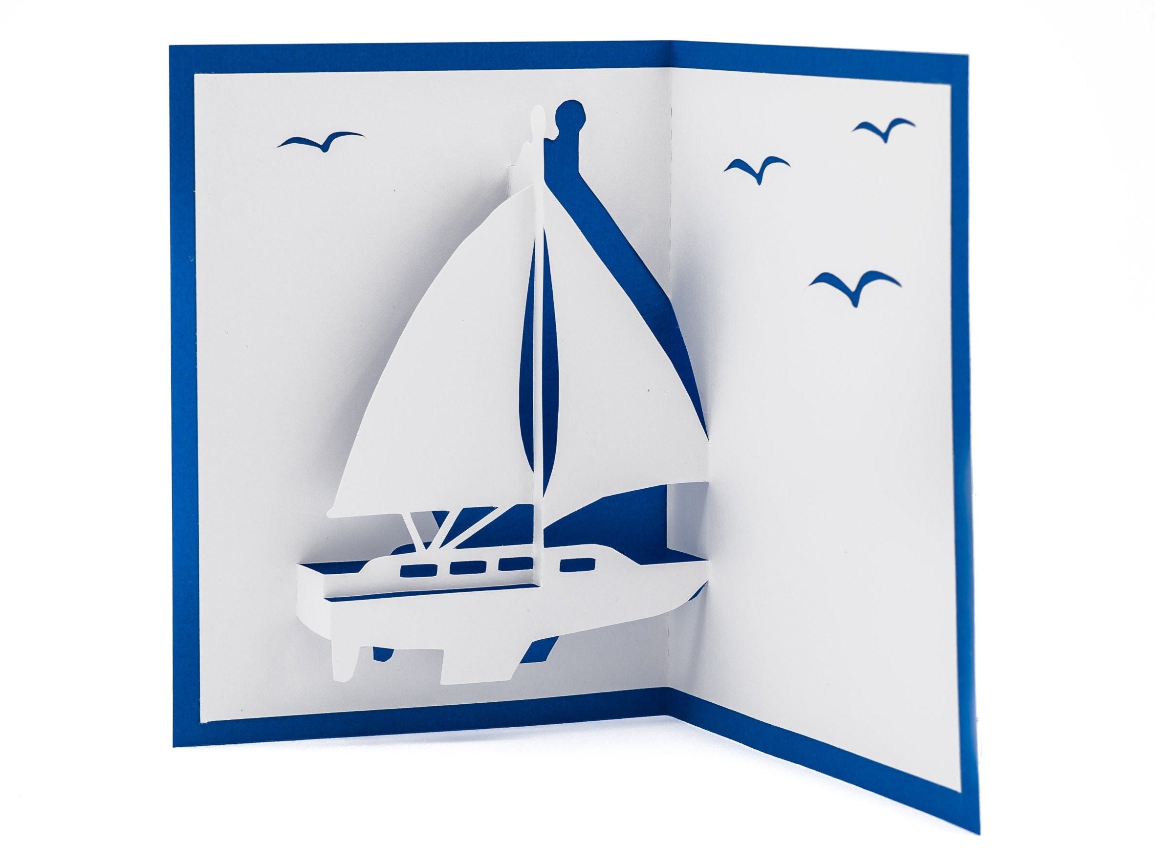 Sailboat 3D Pop Up Card Handmade: Nautical Keepsake for Beach Lovers, Ocean Themed Birthday Greetings