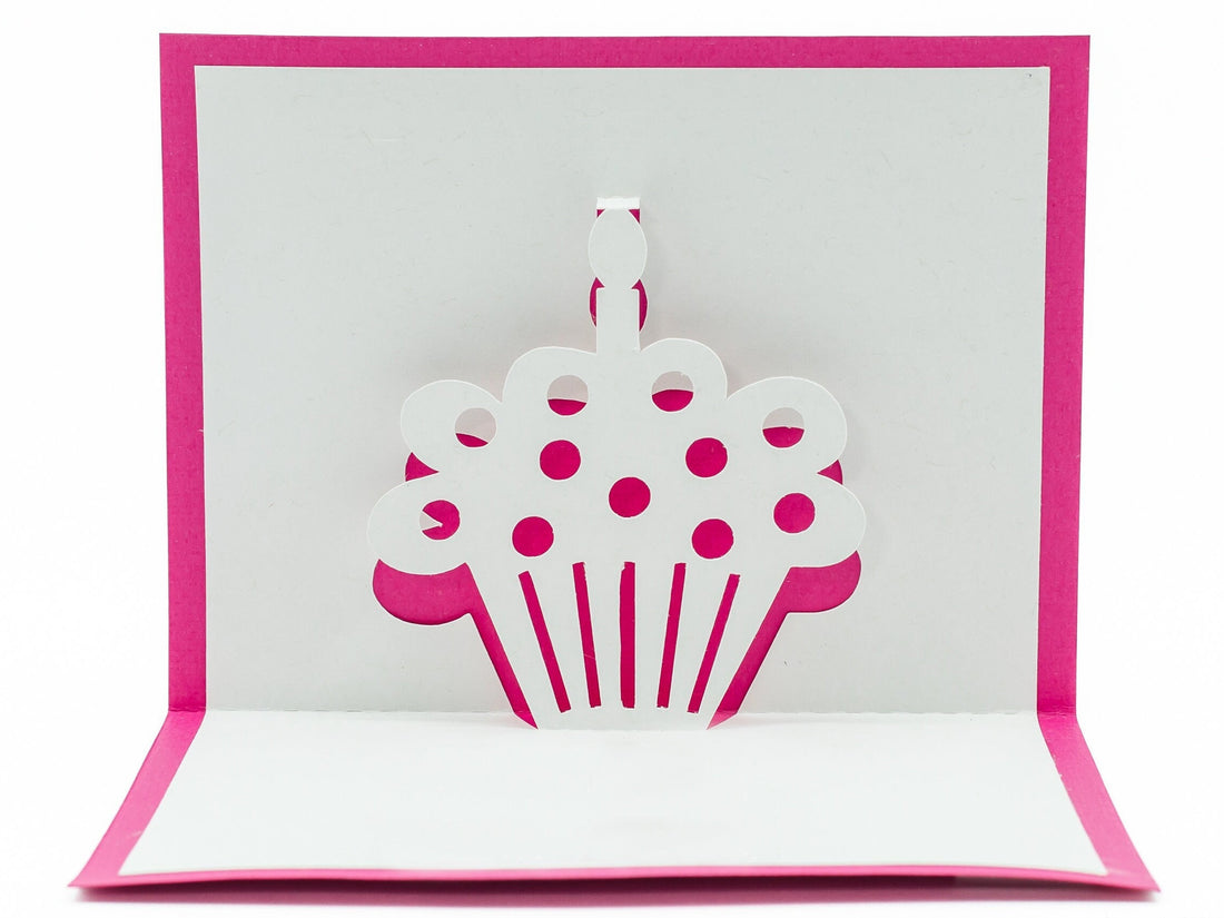 Cupcake 3D Pop Up Card for Happy Birthday: Handmade Greeting Card, Customizable Sweet Dessert Card, Cute Celebration Gift