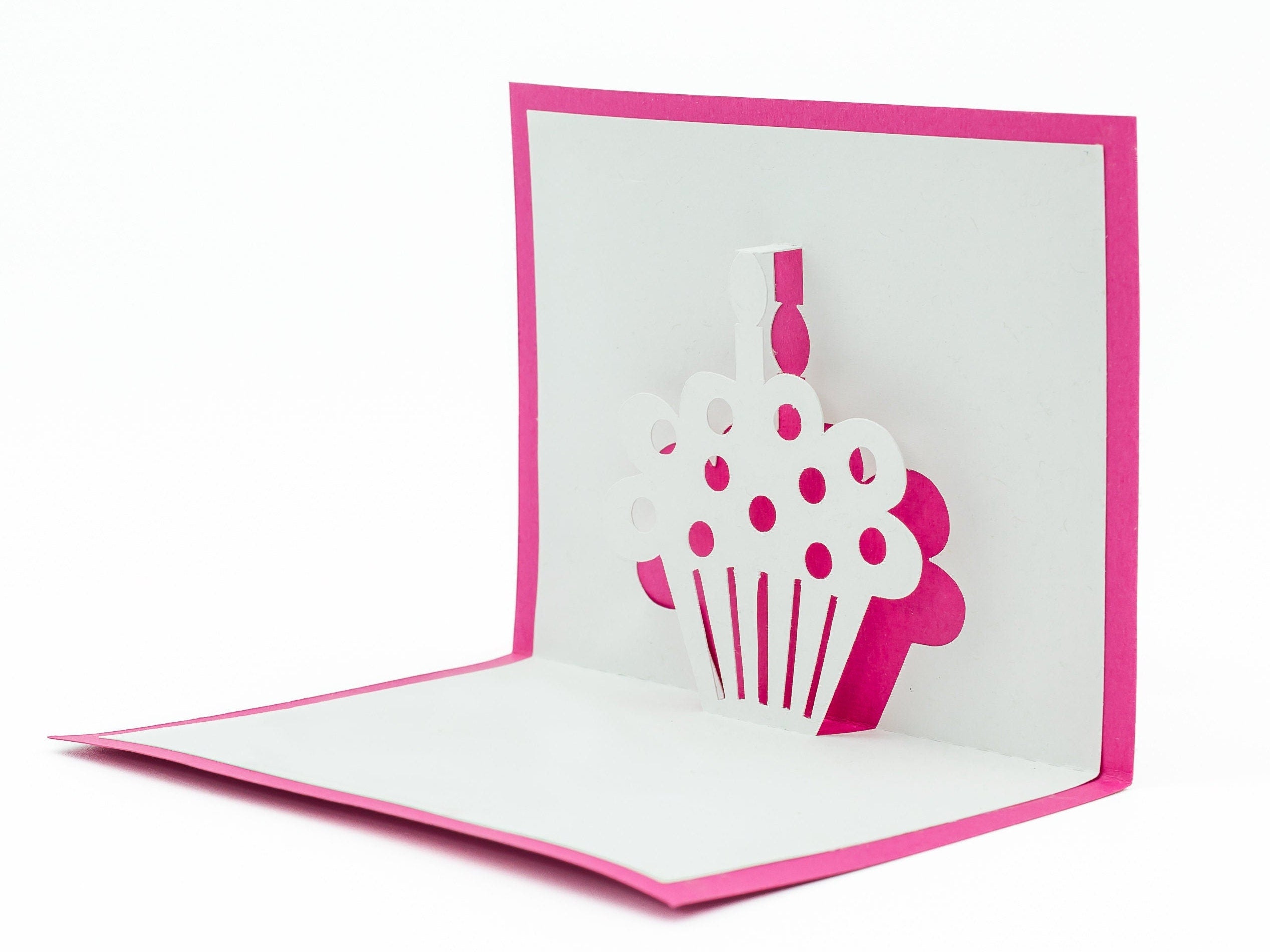 Cupcake 3D Pop Up Card for Happy Birthday: Handmade Greeting Card, Customizable Sweet Dessert Card, Cute Celebration Gift