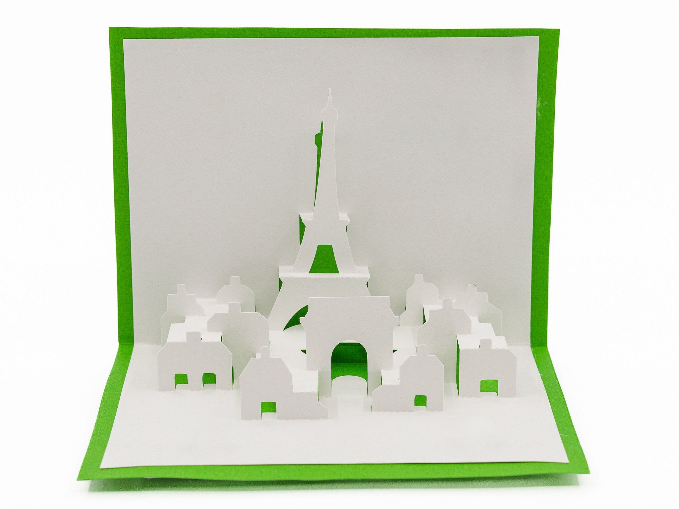 Paris France Skyline 3D Pop Up Card Eiffel Tower Greeting Card, Romantic Travel Keepsake, Notre Dame Cathedral, Arc de Triomphe
